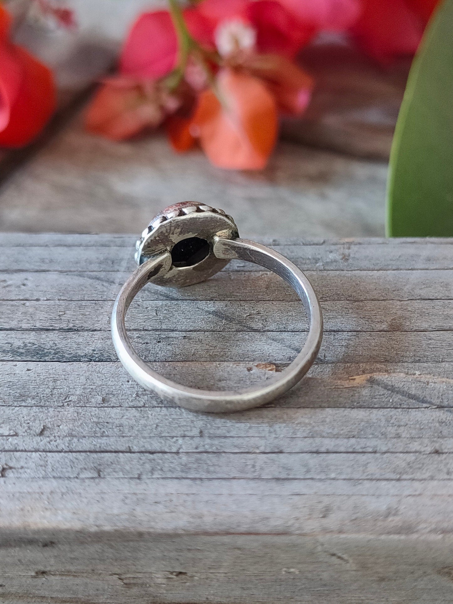 Boho Statement Ring -Blue Gold Stone Sterling Silver Ring - Hand Crafted Bohemian Ring -Bohemian Ring -Blue Gold Stone Ring-Rings - Gift for