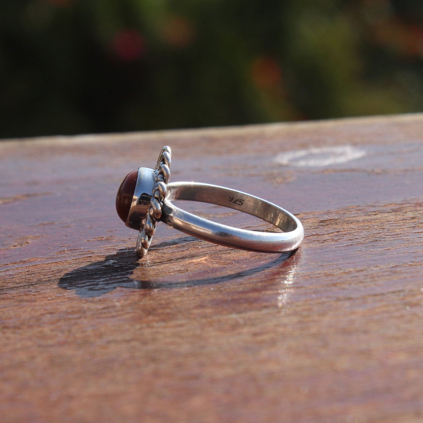 Boho Statement Ring -Sun Stone Sterling Silver Ring - Hand Crafted Bohemian Ring - Bohemian Ring Sun stone Ring - Rings - Gift for