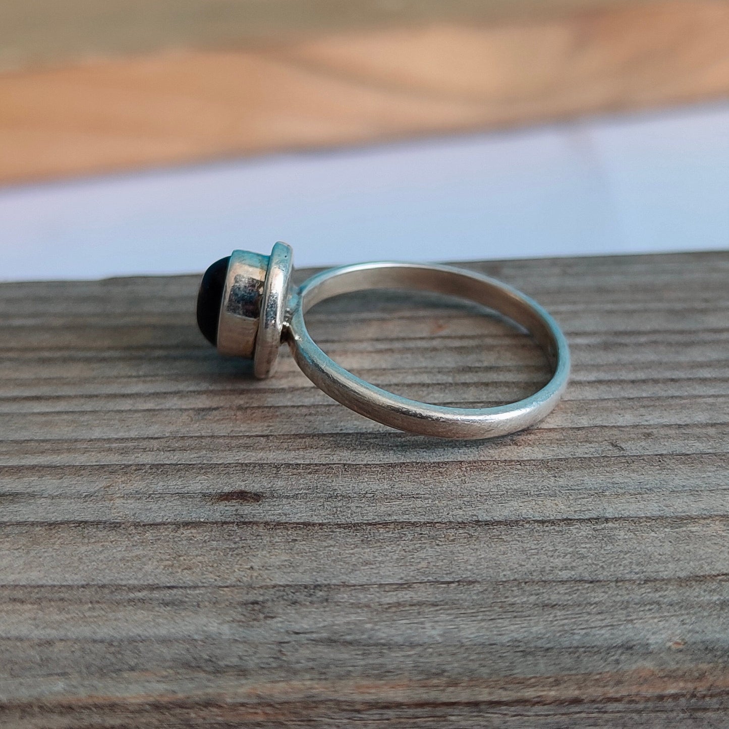 minimalist black onex ring# summer jewelry# summer gift# trendy jewelry# beach jewelry# gift for her#silver ring# etsy best ring# party ring