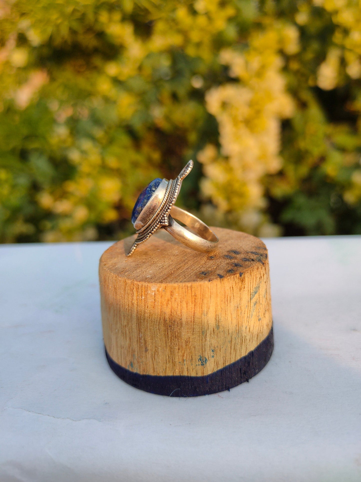 Boho Statement Ring | Lapis Sterling Silver Ring | Hand Crafted Bohemian Ring | Boho Ring | Lapis Ring | Rings for Gift