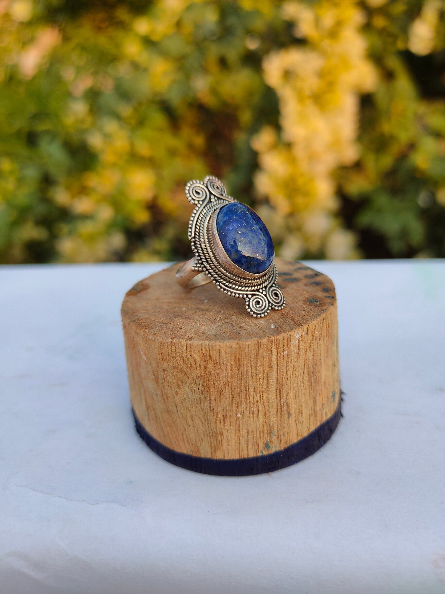 Boho Statement Ring | Lapis Sterling Silver Ring | Hand Crafted Bohemian Ring | Boho Ring | Lapis Ring | Rings for Gift