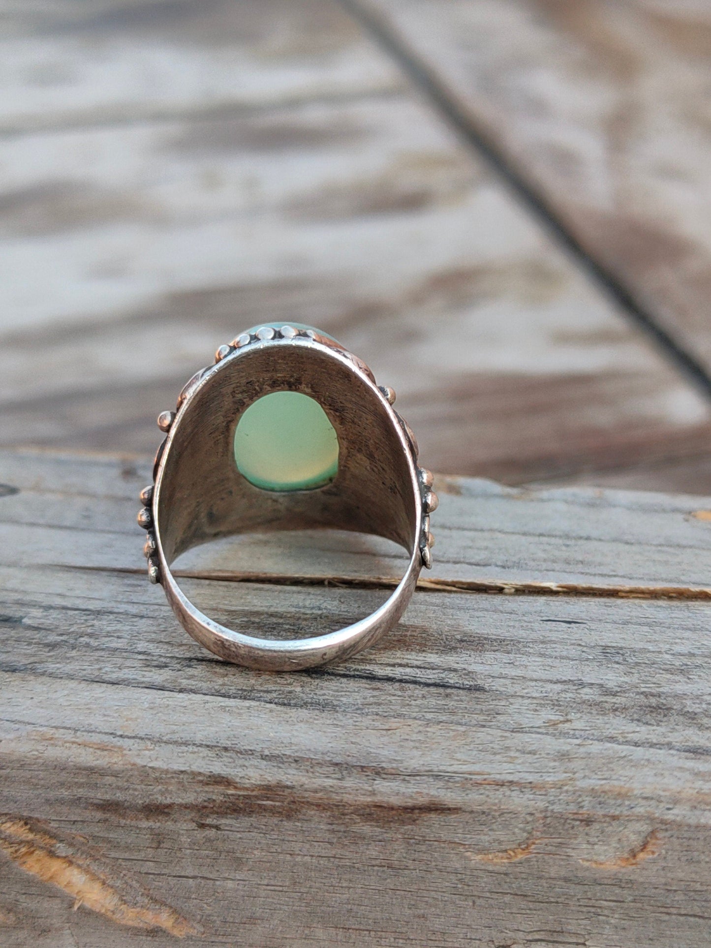 Boho Statement Ring | Aqua Blue Calci Sterling Silver Ring | Hand Crafted Bohemian Ring | Boho Ring | Aqua Blue Calci Ring | Rings for Gift
