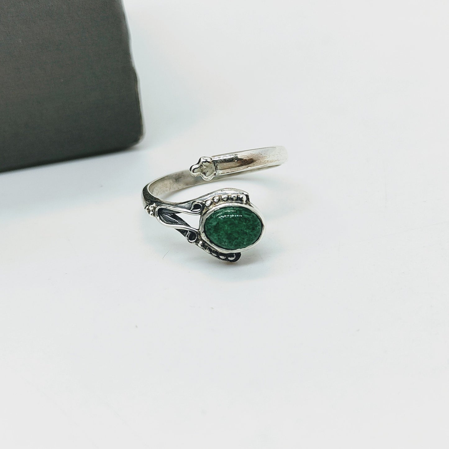 Natural Aventurine Ring- Statement Ring- Sterling Silver Ring - Hand Crafted Bohemian Ring - Bohemian Green stone Ring - Rings - Gift for