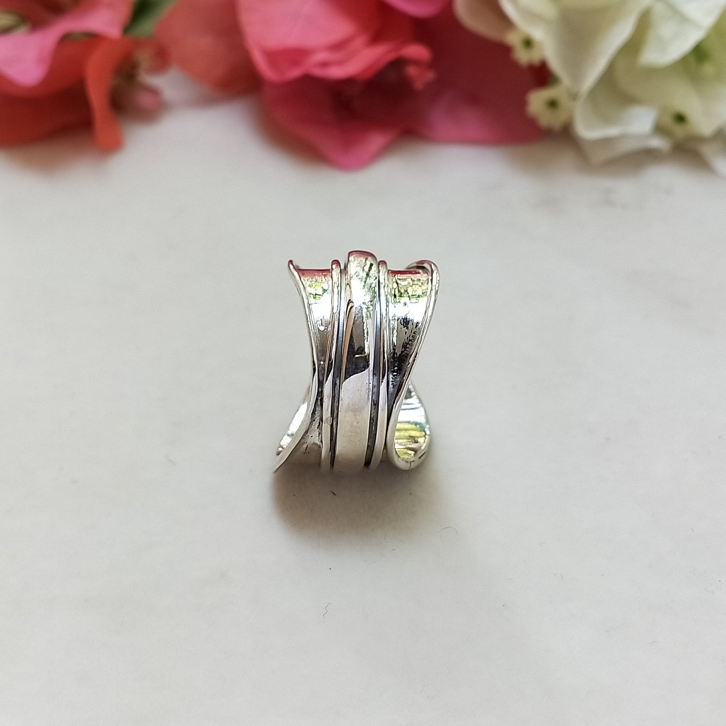 Spinner Band Ring, Sterling Silber Band Ring, Einzigartiger Band Silber Ring, Handgemachter Silber Ring, Bohemian Band, Band, Silber Ring, Freeship