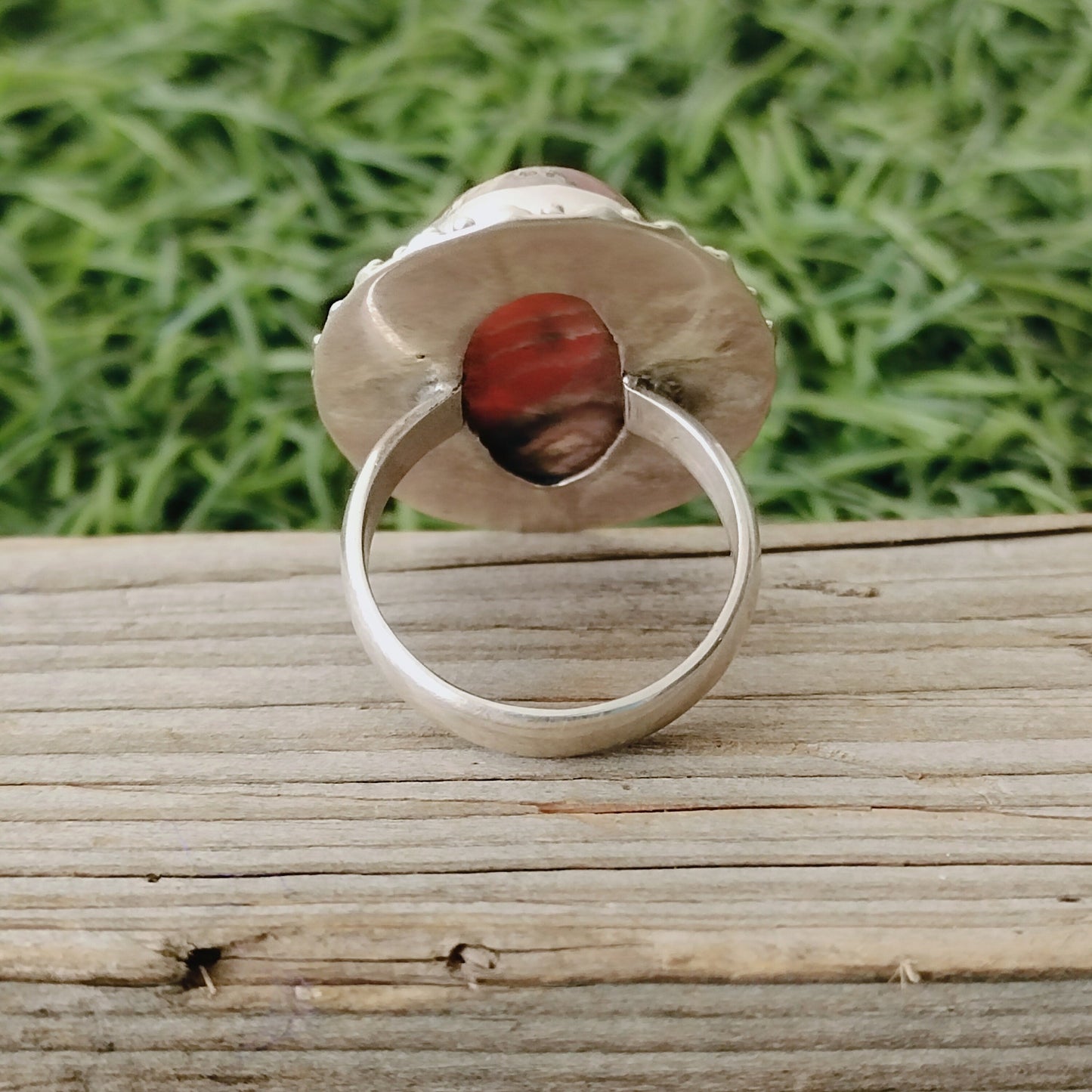 Rhodokrosit Sterling Silber Ring, Rosa Edelstein Silber Ring, 925 Silber Edelstein Ring, Boho Ehering, großer Ring, handgemachter Ring