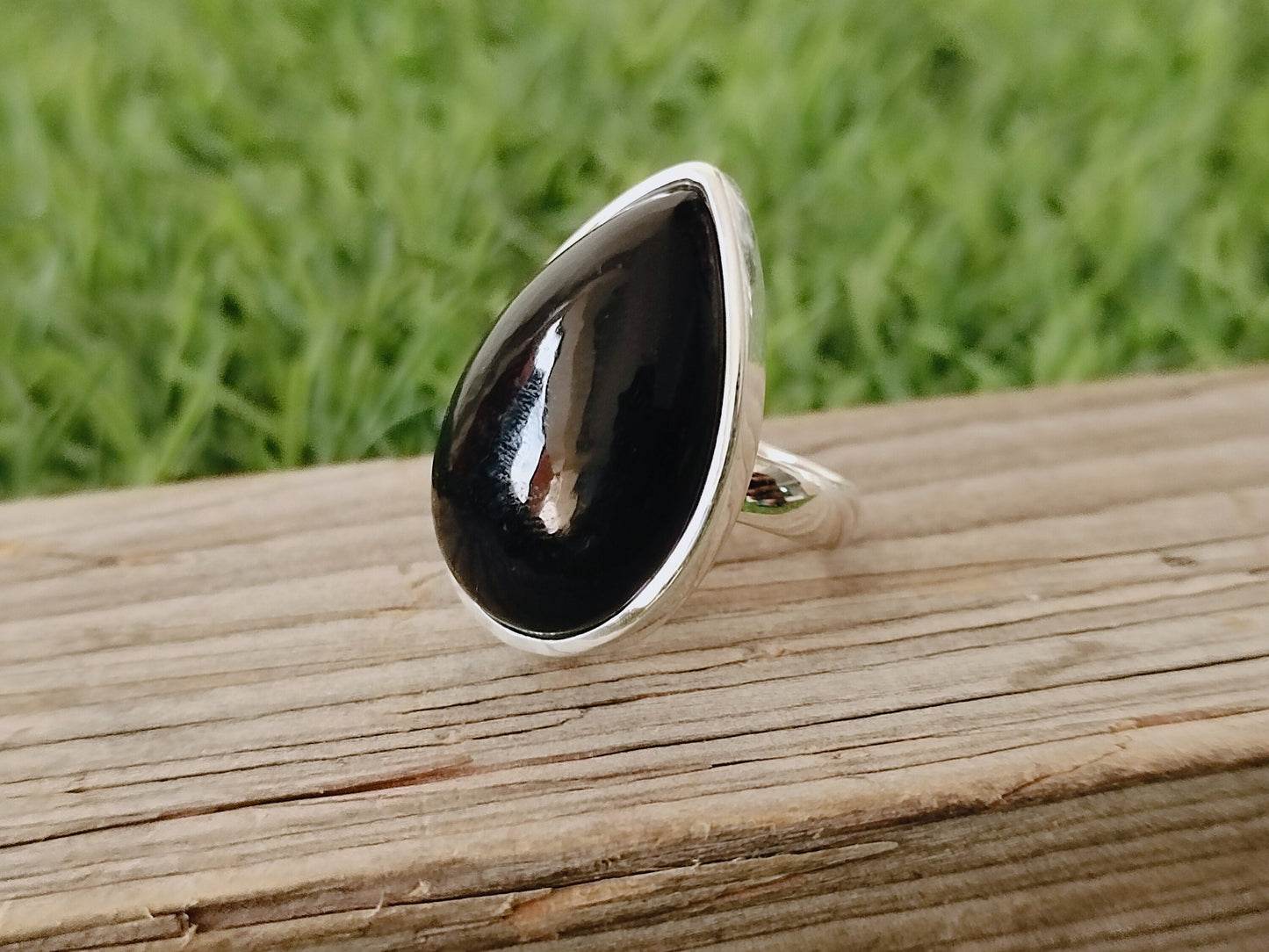 Boho Statement Ring - Black Onyx Stone Sterling Silver Ring - Hand Crafted Bohemian Ring -Bohemian Ring -Black Onyx Ring - Rings - Gift for