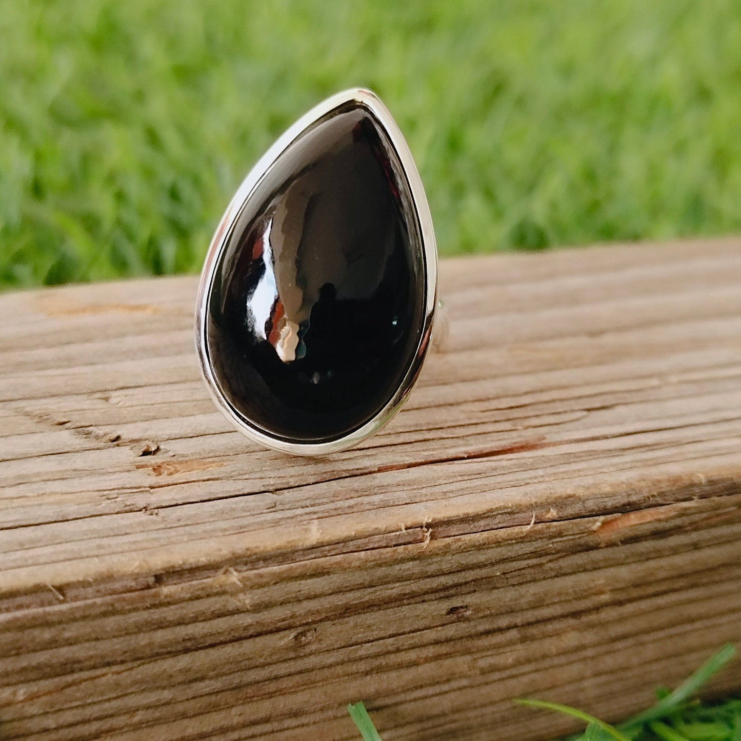 Boho Statement Ring - Black Onyx Stone Sterling Silver Ring - Hand Crafted Bohemian Ring -Bohemian Ring -Black Onyx Ring - Rings - Gift for