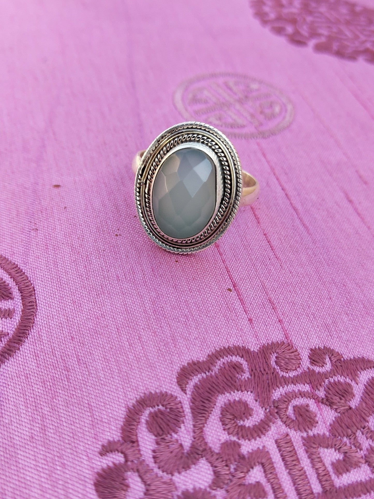 Natural Aventurine Ring- Statement Ring- Sterling Silver Ring - Hand Crafted Bohemian Ring - Bohemian Green stone Ring - Rings - Gift for