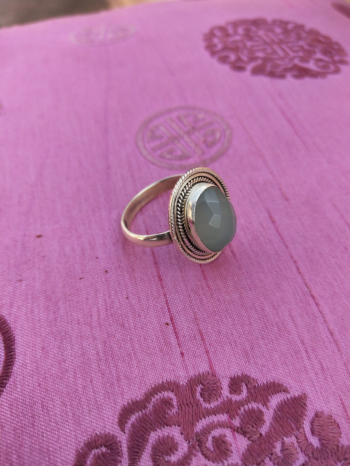 Natural Aventurine Ring- Statement Ring- Sterling Silver Ring - Hand Crafted Bohemian Ring - Bohemian Green stone Ring - Rings - Gift for