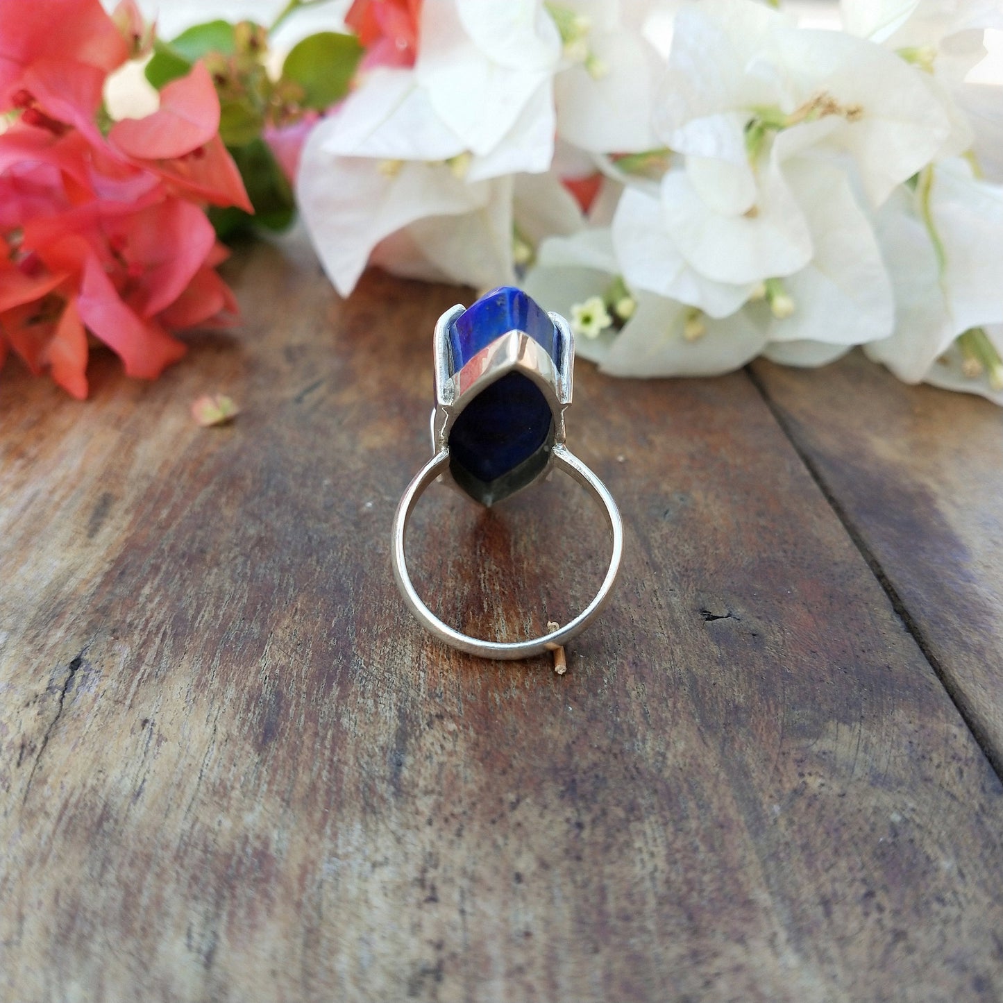 Boho Statement Ring - Lapis 925 Sterling Silver Ring - Hand Crafted Bohemian Ring-Bohemian Ring - Lapis Ring - Rings -Gift for her - gifts