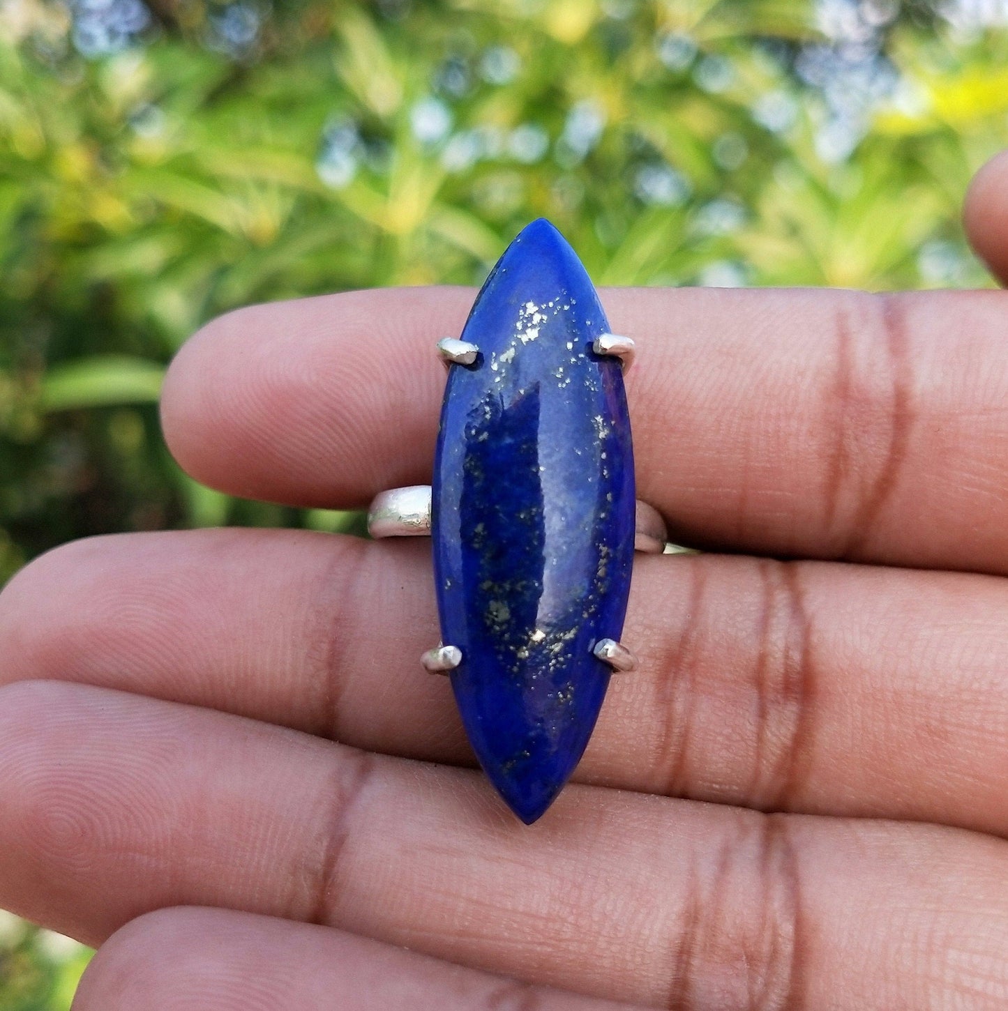 Boho Statement Ring - Lapis 925 Sterling Silver Ring - Hand Crafted Bohemian Ring-Bohemian Ring - Lapis Ring - Rings -Gift for her - gifts