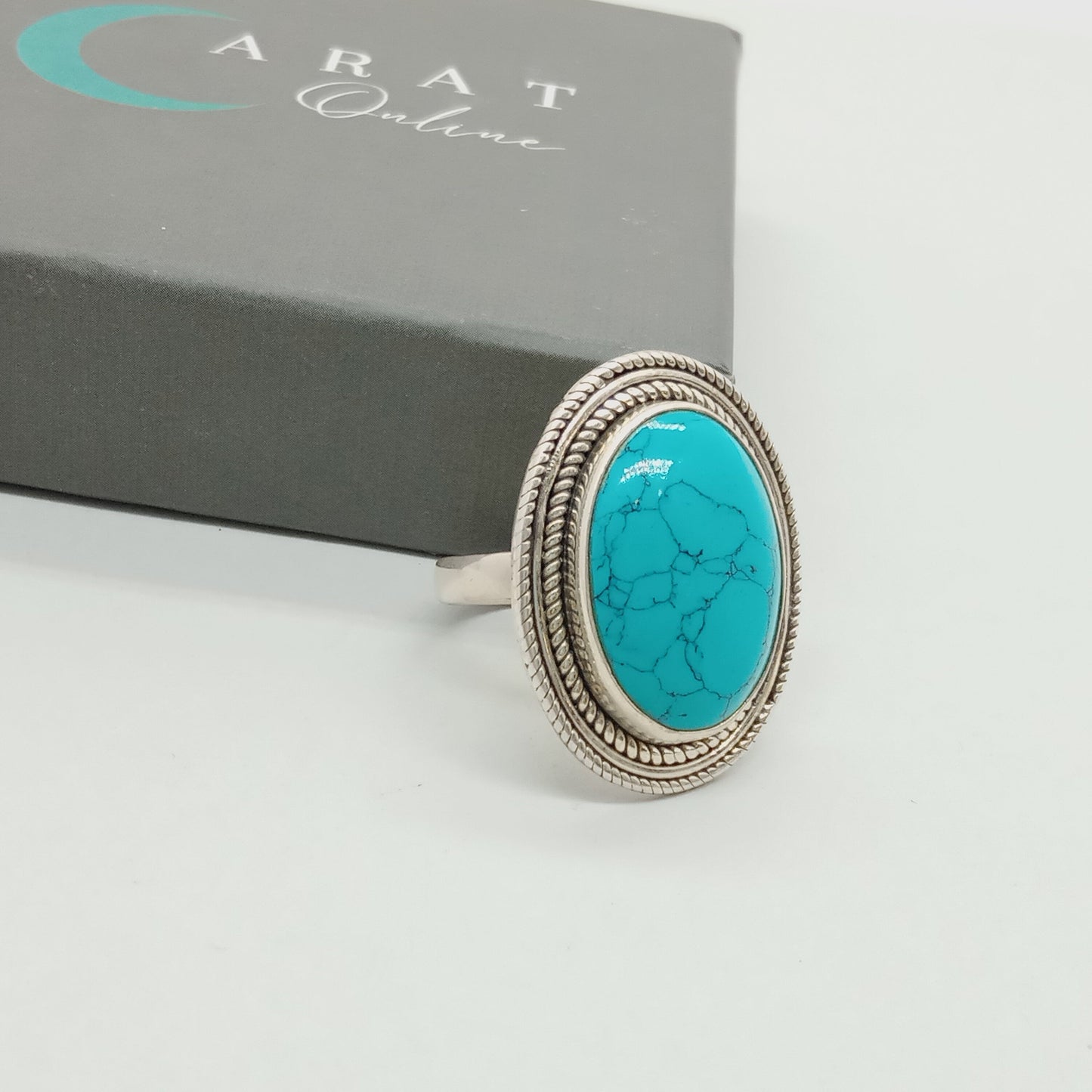 Boho Statement Ring - Turquoise Sterling Silver Ring - Hand Crafted Bohemian Ring-Bohemian Ring - Turquoise - Rings -Gift for her