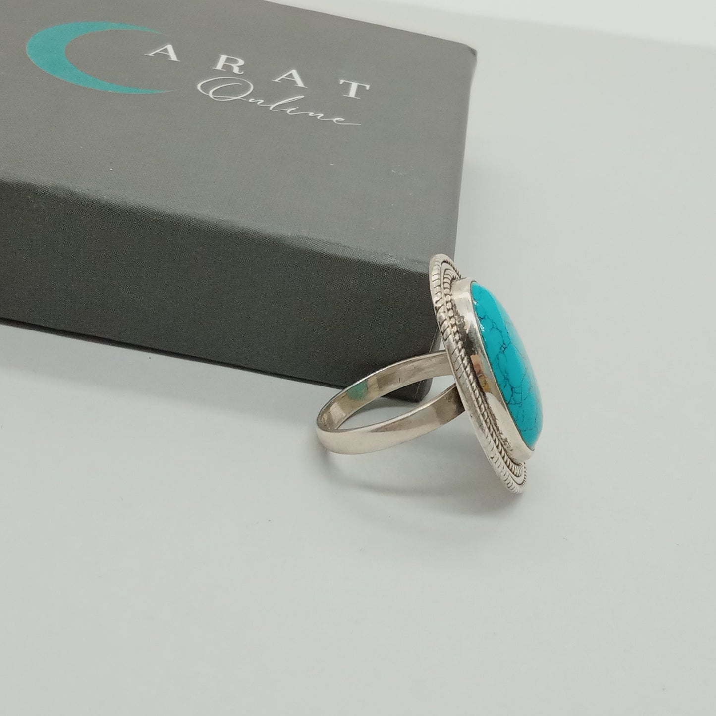 Boho Statement Ring - Turquoise Sterling Silver Ring - Hand Crafted Bohemian Ring-Bohemian Ring - Turquoise - Rings -Gift for her