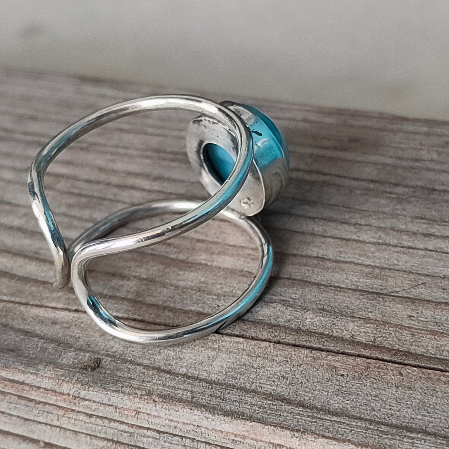 Natural Larimar top quality Stone ring - Cabochon ring - 925 sterling silver ring - larimar ring - wedding Rings - silver rings- gifts