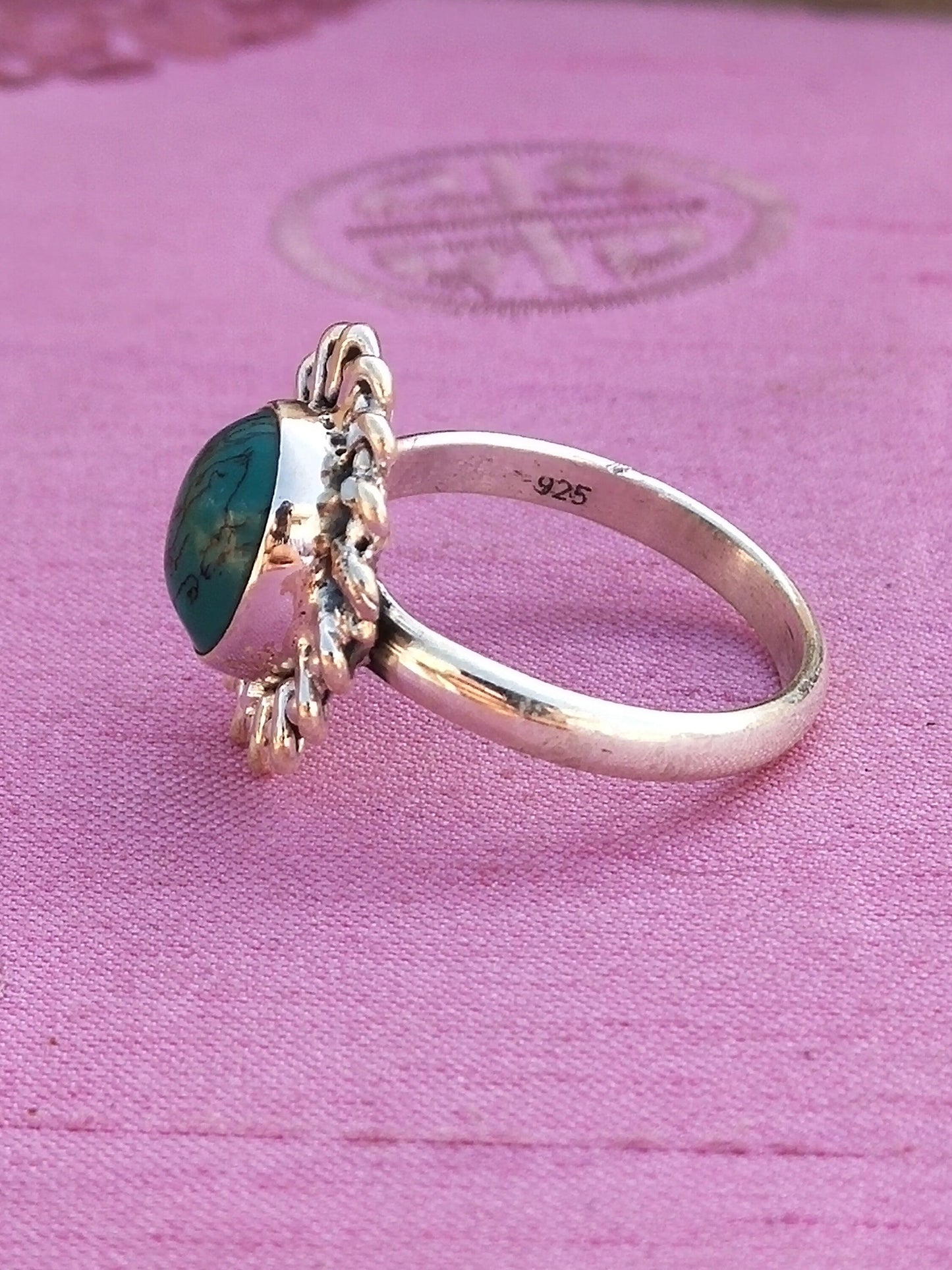 Türkis Steinring - Sterling Silber 925 - Türkis Boho Ring - handgefertigter Ring - Türkis Boho Ring - Ringe - Boho Ringe - Ringe
