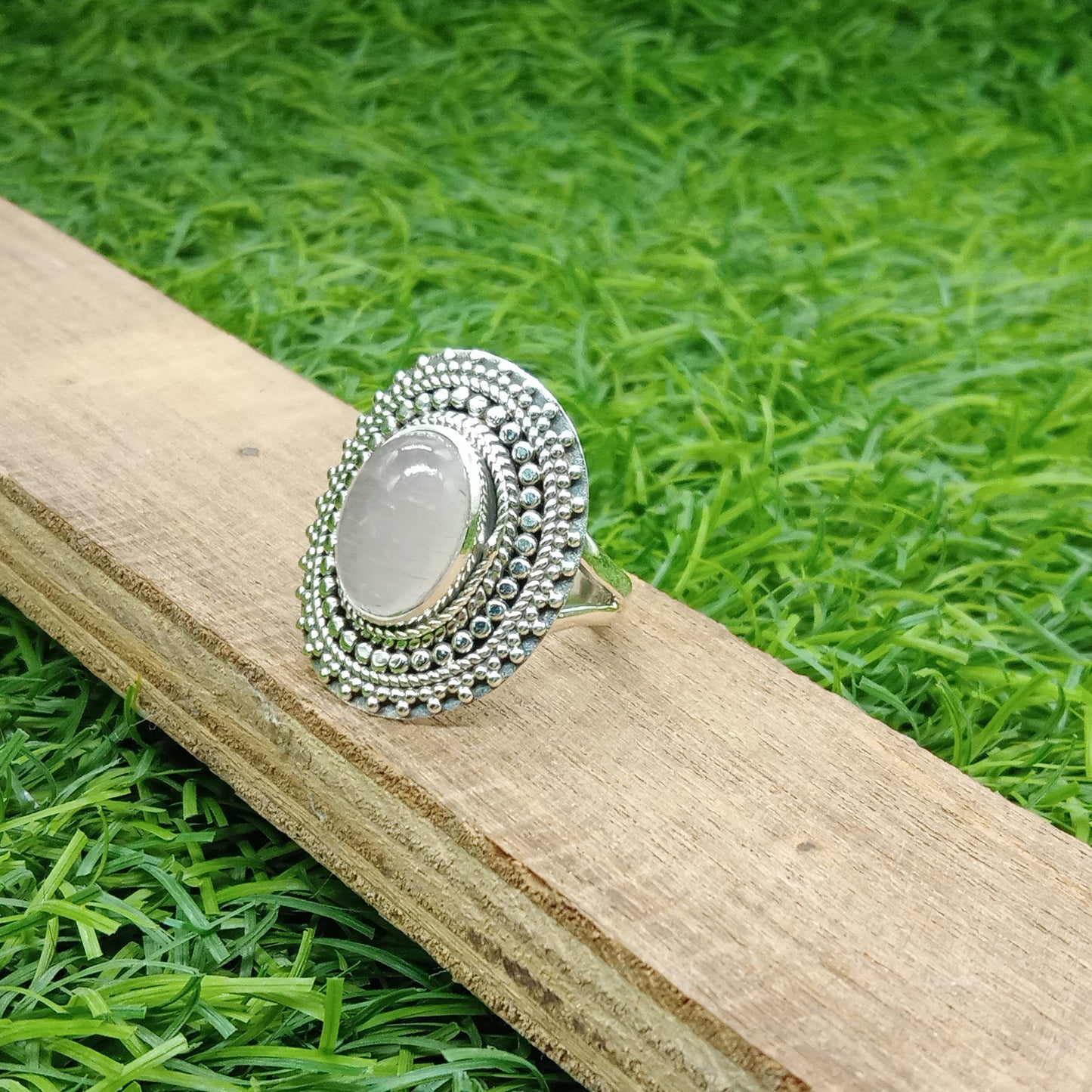 Rosenquarz Boho Ring - Rosenquarz Sterling Silber Ring - Handgefertigter Boho Ring - Rosenquarz - Kostenloser Versand Ring - Bestseller Artikel