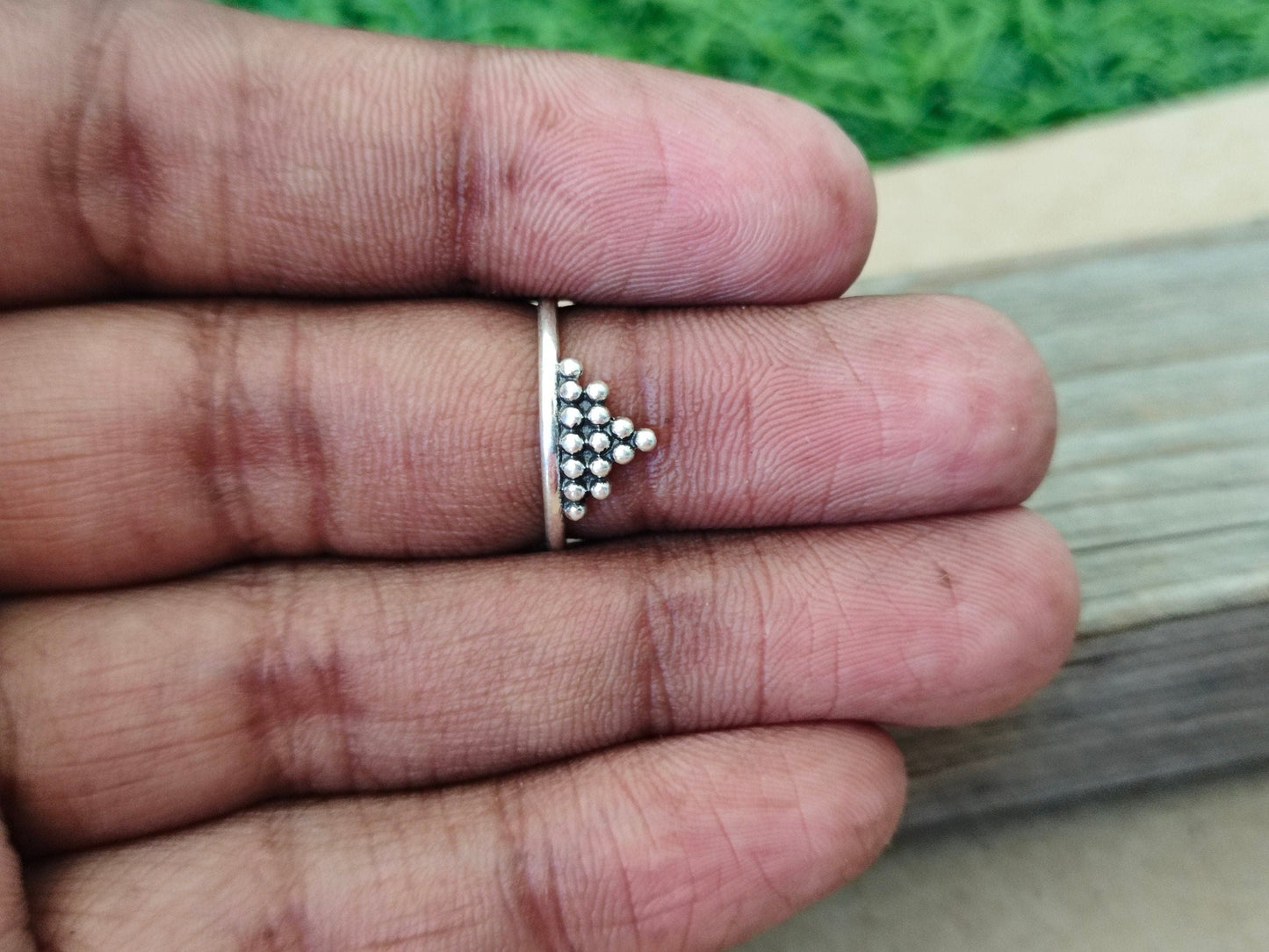 Crown sterling silver ring , handmade silver ring , stacking silver ring , charm silver ring , handcrafted boho ring , silver ring