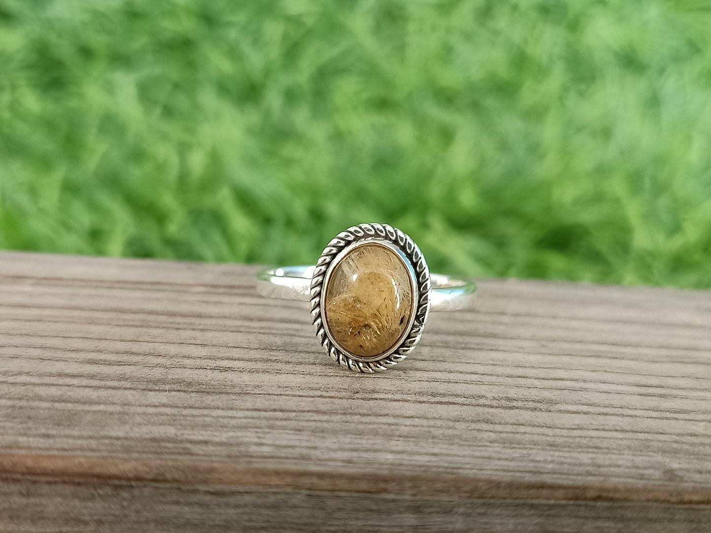 Boho Statement Ring | Golden Rutile Sterling Silver Ring | Hand Crafted Bohemian Ring | Boho Ring | Golden Rutile Ring | Rings for Gift
