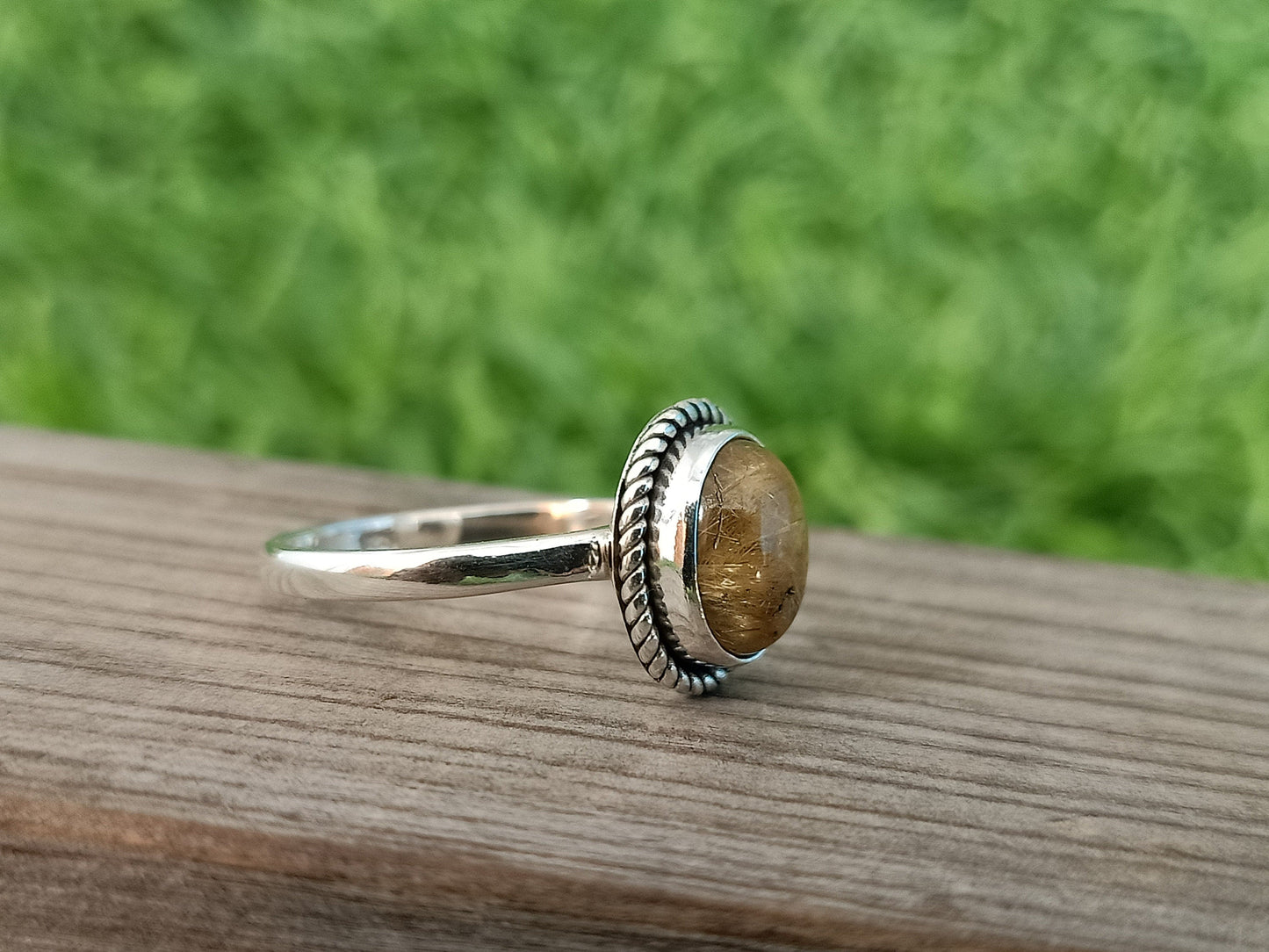 Boho Statement Ring | Golden Rutile Sterling Silver Ring | Hand Crafted Bohemian Ring | Boho Ring | Golden Rutile Ring | Rings for Gift