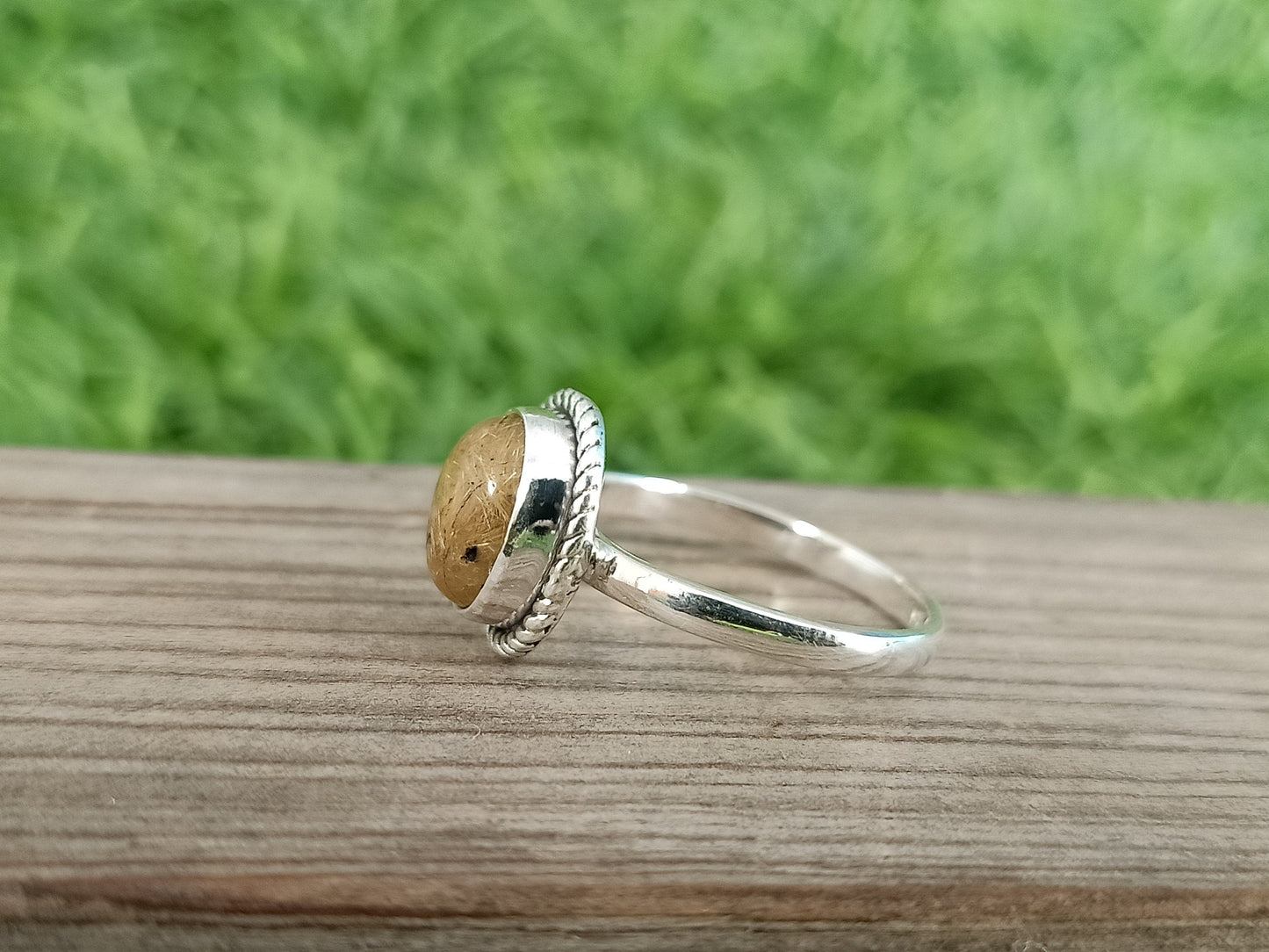 Boho Statement Ring | Golden Rutile Sterling Silver Ring | Hand Crafted Bohemian Ring | Boho Ring | Golden Rutile Ring | Rings for Gift