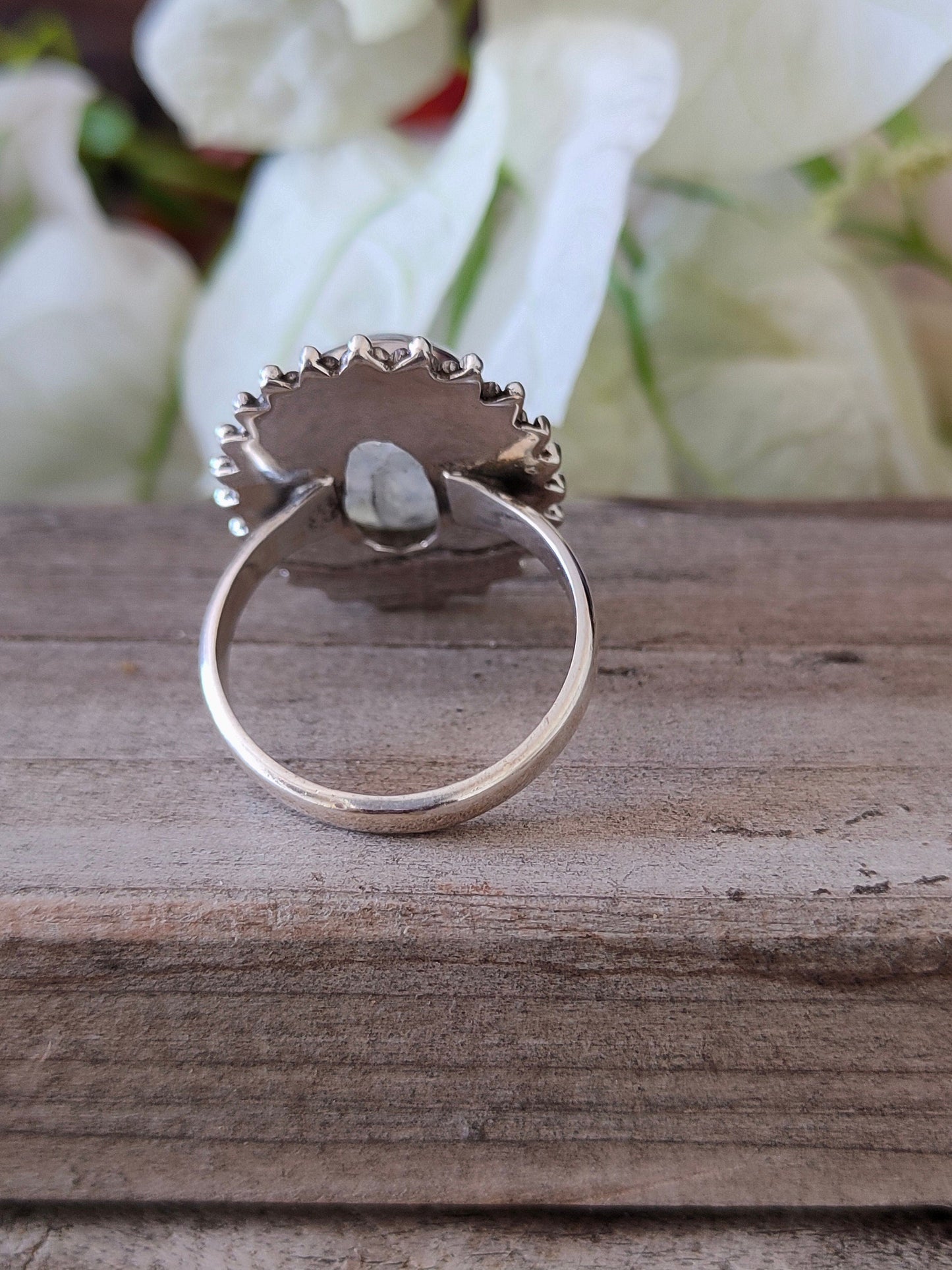 Boho Ring - Rainbow Moonstone Sterling Silver Ring - Hand Crafted Bohemian Ring-Bohemian Ring - Rainbow Moonstone - Rings -Gift for her