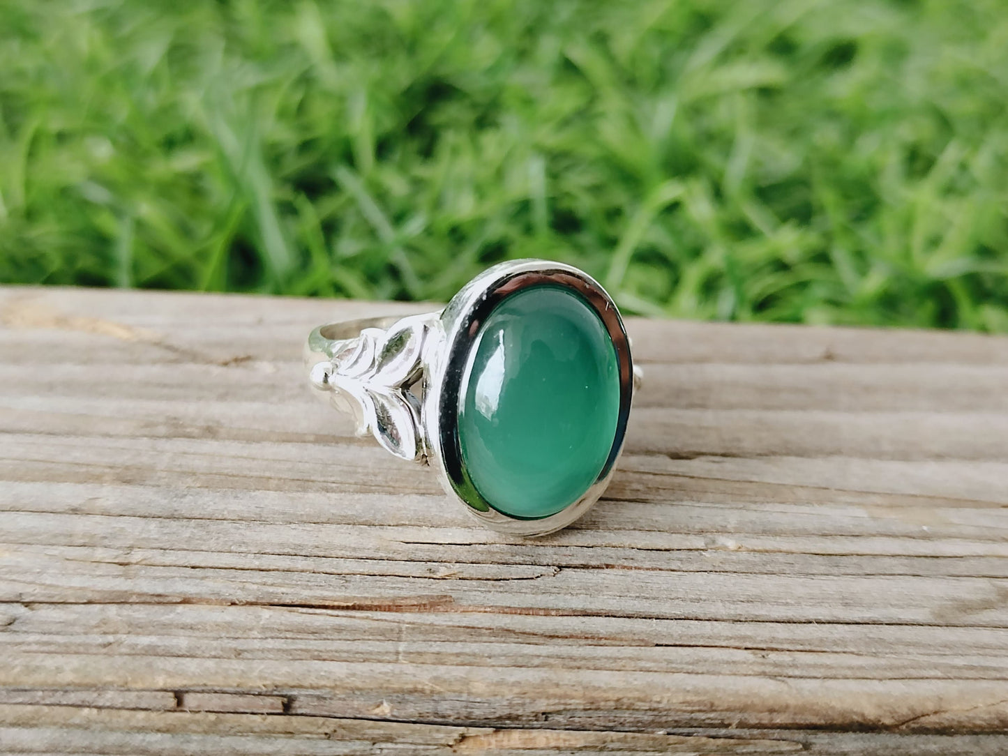 Green Onyx Sterling Silver Ring - Hand Crafted Bohemian Ring- Bohemian Ring - Green Onyx - Rings -Gift for her - Christmas gift - rings