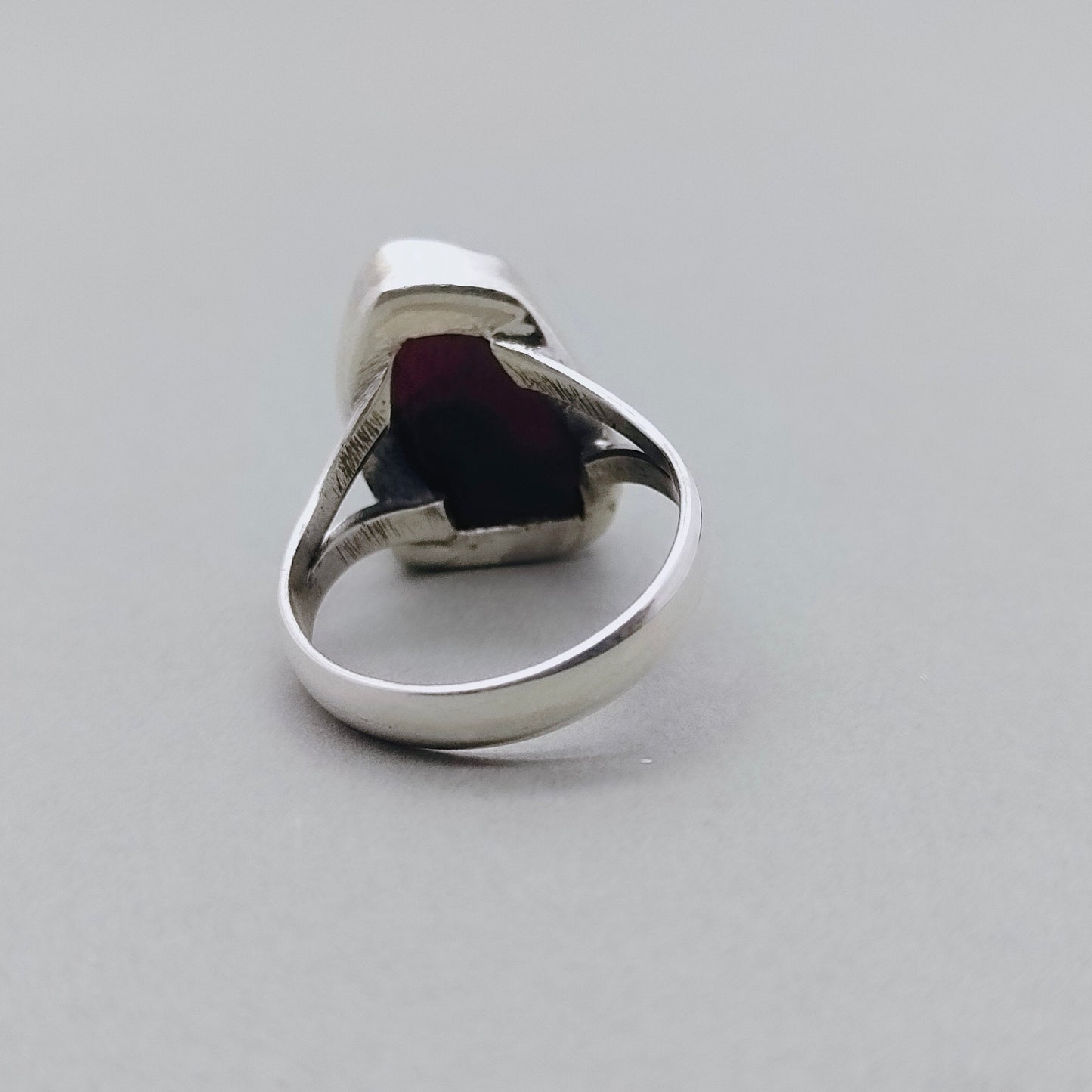 Boho Statement Ring - Raw Gemstone of Garnet Sterling Silver Ring- Hand Crafted Bohemian Ring-Bohemian Ring -Raw Garnet Gemstone - Gifts