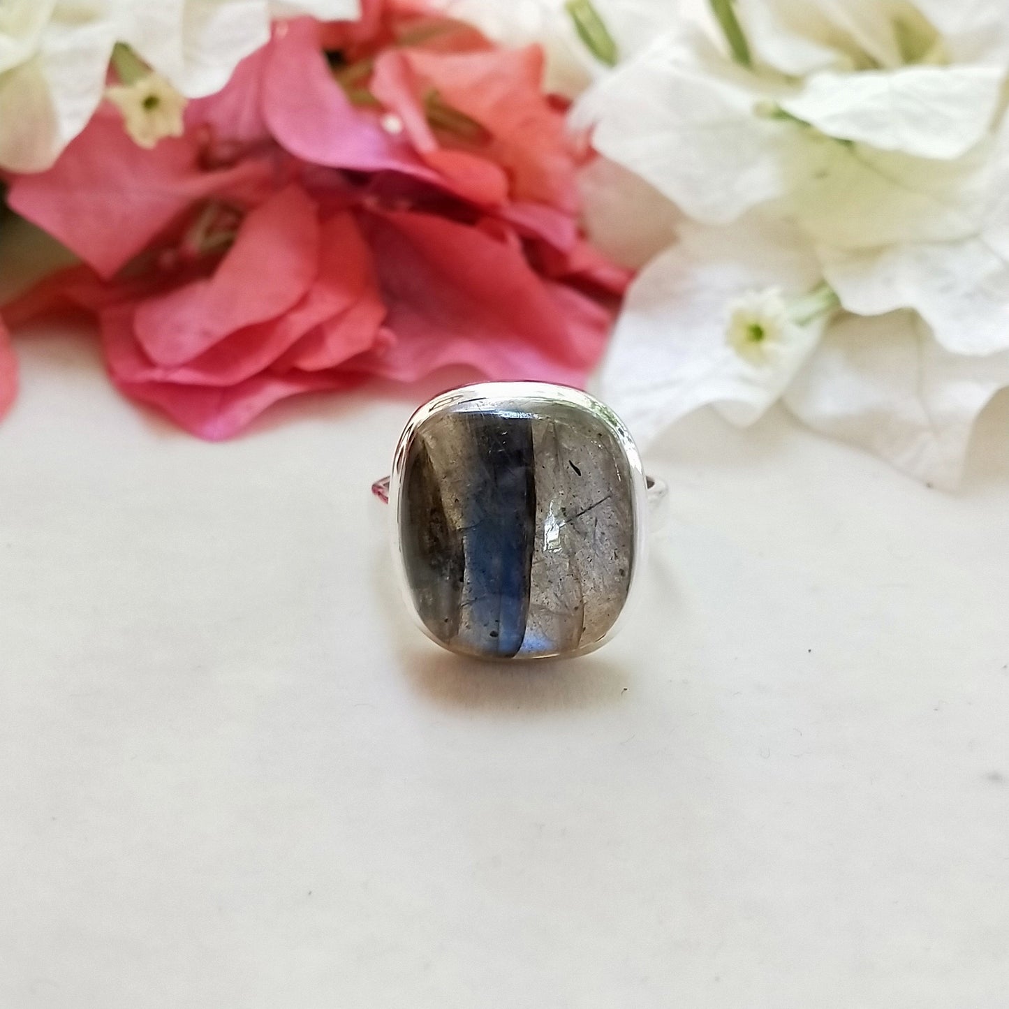 Labradorite Boho Ring -925 Sterling Silver Ring - Hand Crafted Bohemian Ring- Labradorite Ring- Rings -Gifts for her-Gifts -Wedding Gifts