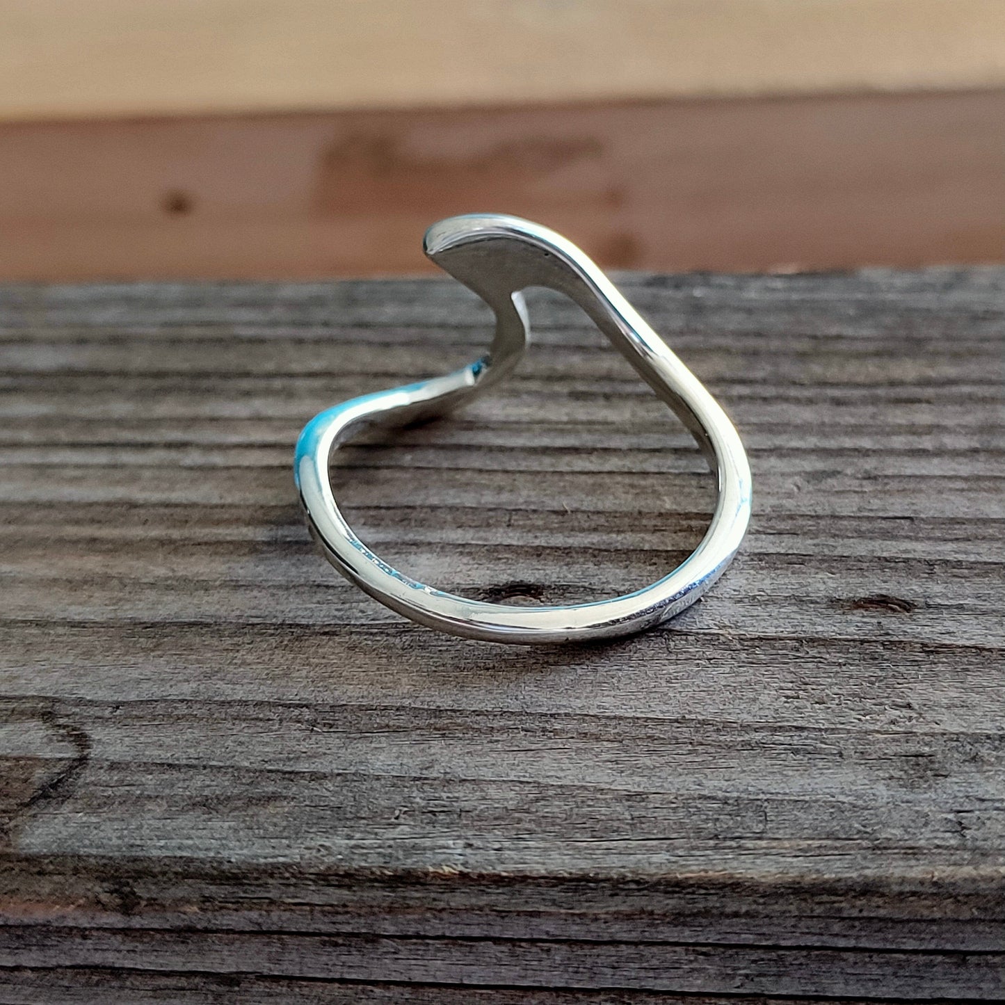 Ocean wave sterling silver ring , handmade silver ring , stacking silver ring , charm silver ring , handcrafted boho ring , wave ing