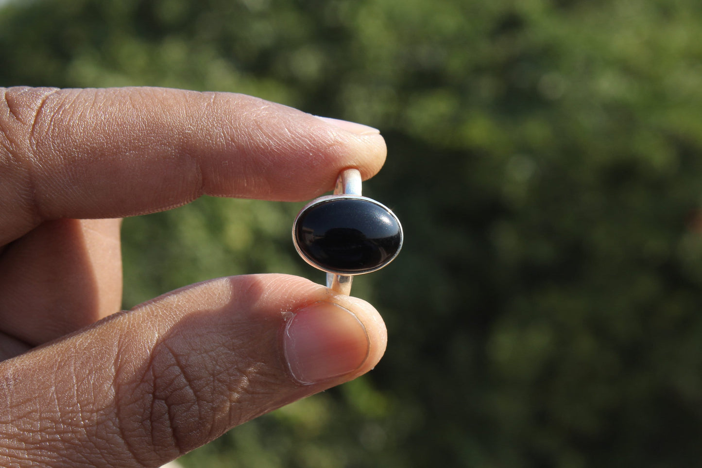 Boho Statement Ring - Black Onyx Stone Sterling Silver Ring - Hand Crafted Bohemian Ring -Bohemian Ring -Black Onyx Ring - Rings - Gift for