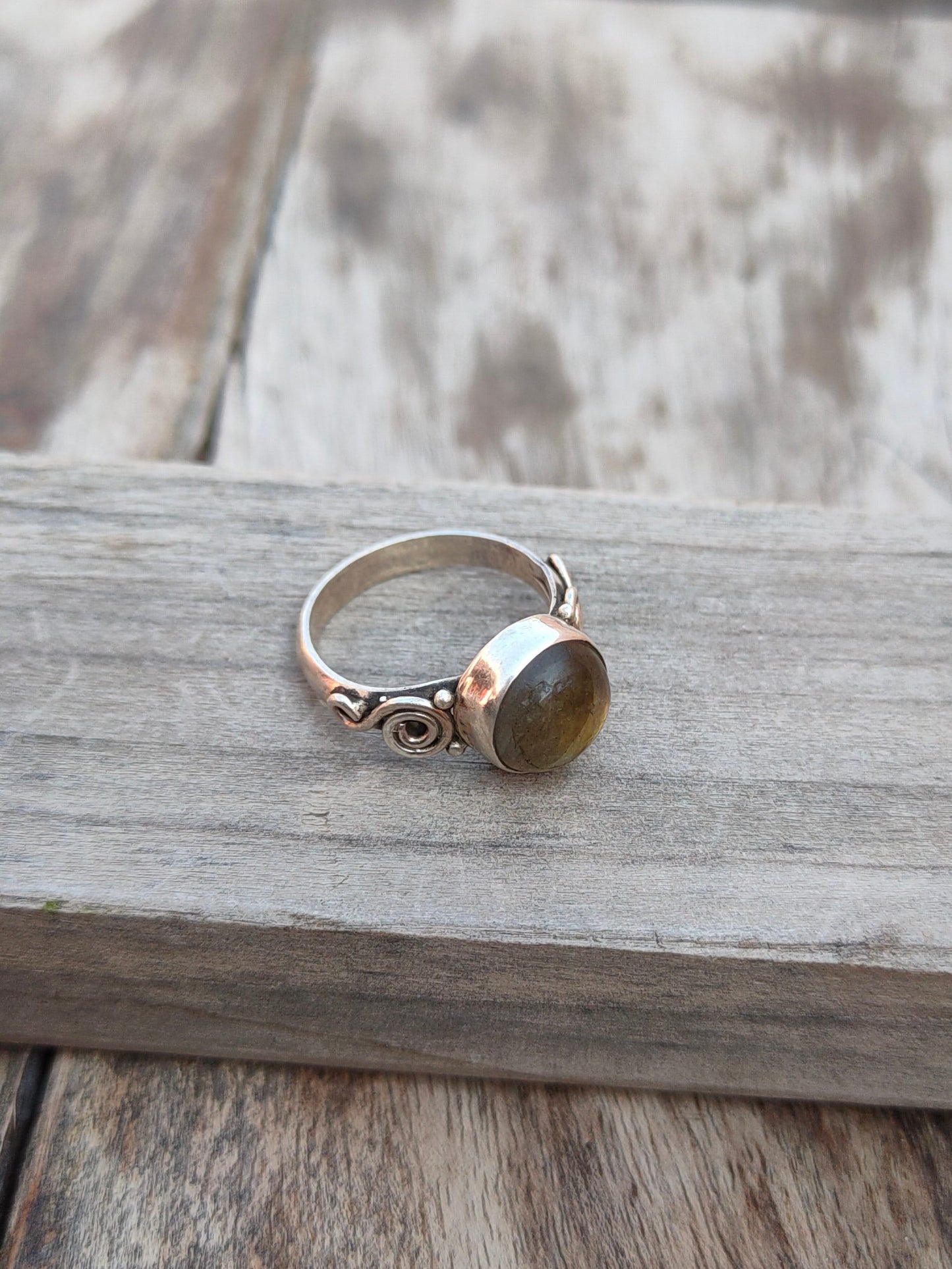 Boho Statement Ring - Labradorite Sterling Silver Ring - Hand Crafted Bohemian Ring-Bohemian Ring - Labradorite- Rings -Gift for