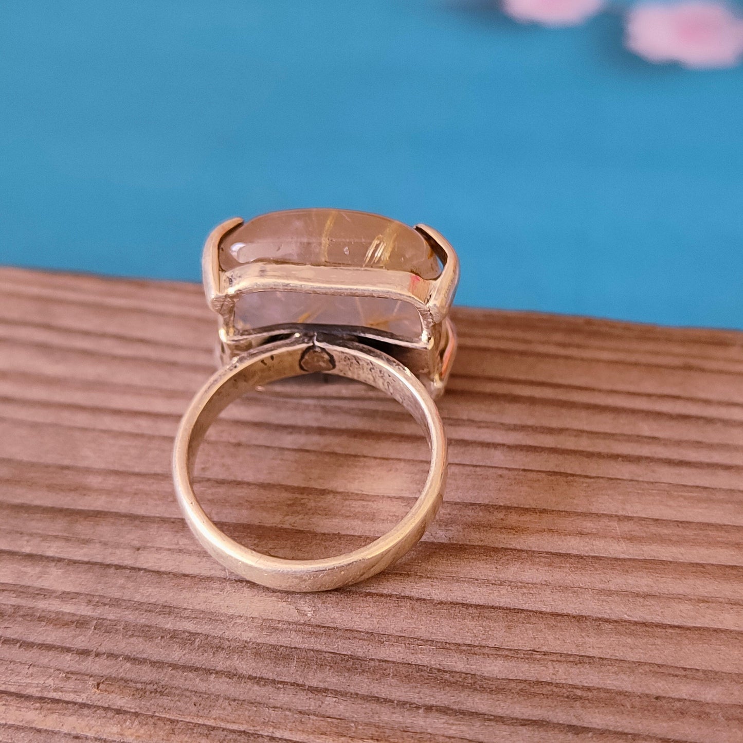 Golden Rutile Boho Ring ,925 Sterling Silver Ring , Handmade Bohemian Ring ,Silver Ring , Rutile Gemstone Ring, Rings ,Silver Rings, Gifts