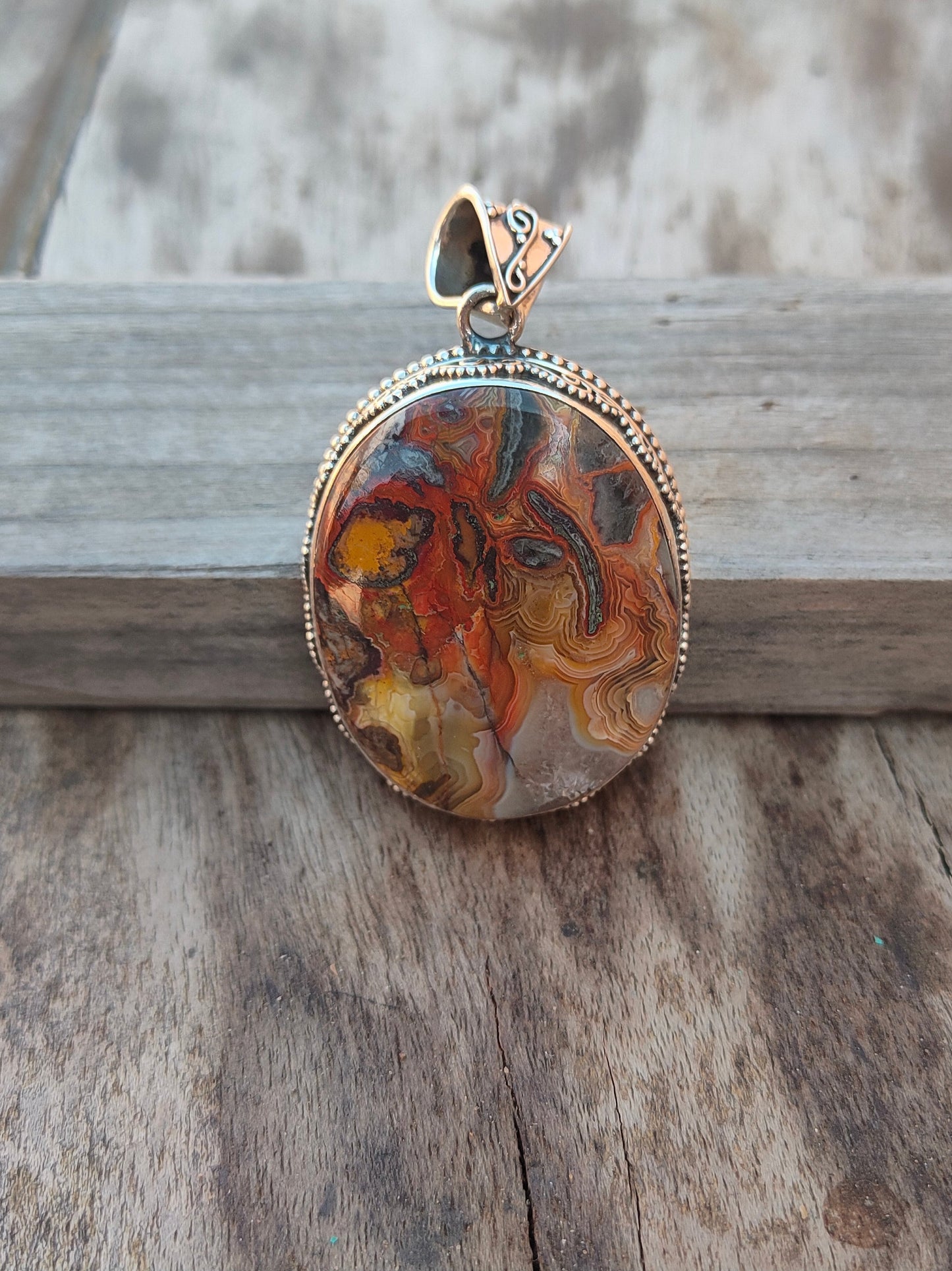 Handgefertigter Jaspis Anhänger aus massivem 925 Sterling Silber, Wunderschöner Jaspis Anhänger, Boho Anhänger Geschenk für Sie
