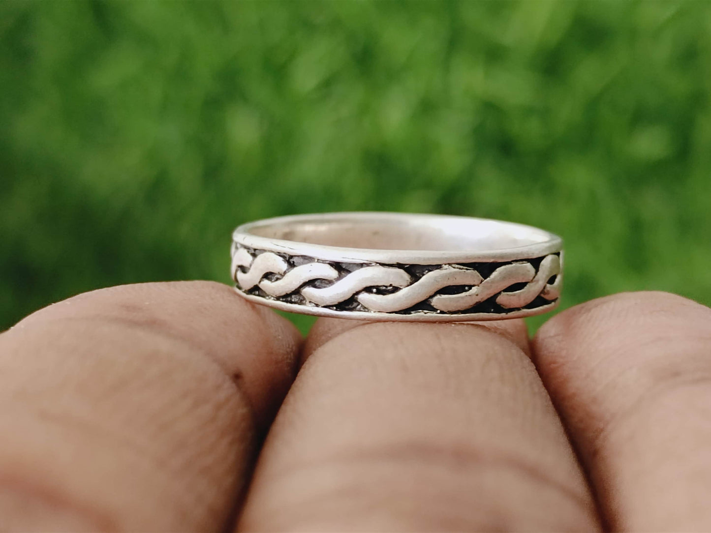 Runder Stapelring aus Sterlingsilber, handgefertigtes Silberband, Stapelring aus Silber, Charm-Ring aus Silber, handgefertigter Boho-Ring