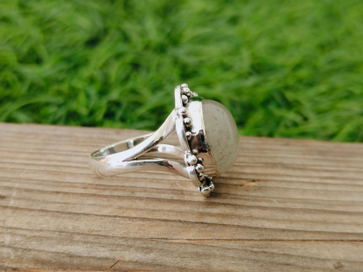 Mondstein-Boho-Ring - Mondstein-Sterlingsilber-Ring - handgefertigter böhmischer Ring - Mondstein - kostenloser Versandring, Statement-Ring, Bestseller