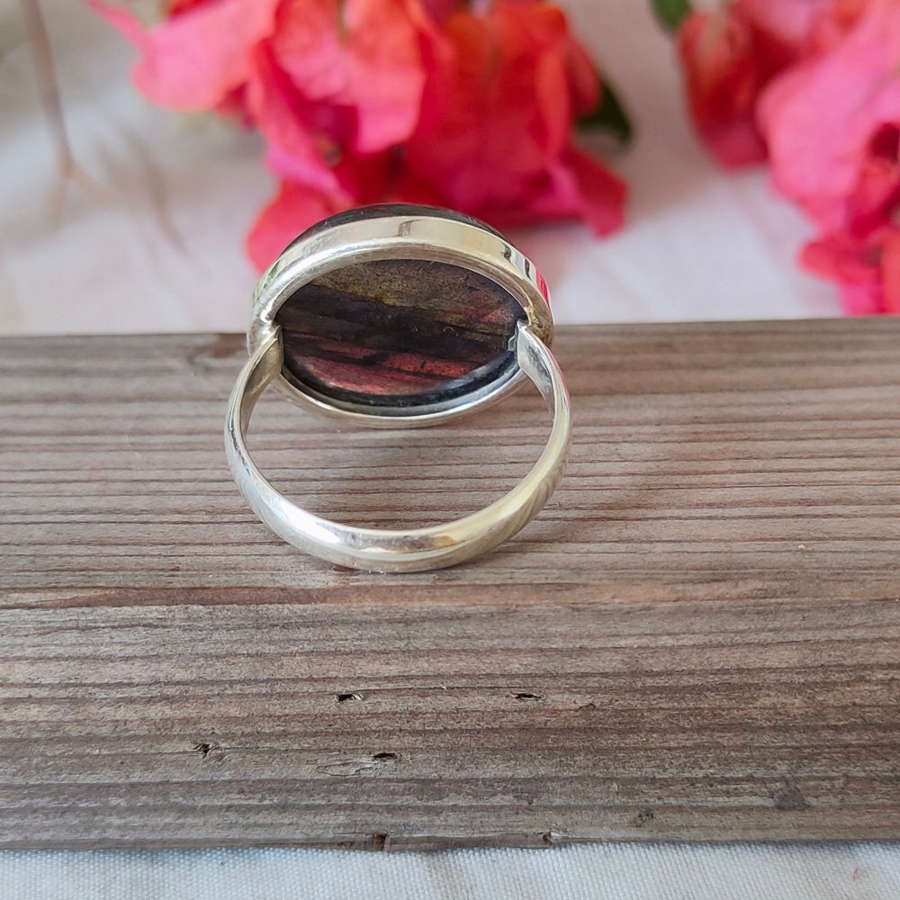 Boho Statement Ring - Labradorite Sterling Silver Ring - Hand Crafted Bohemian Ring-Bohemian Ring - Labradorite- Rings -Gift for