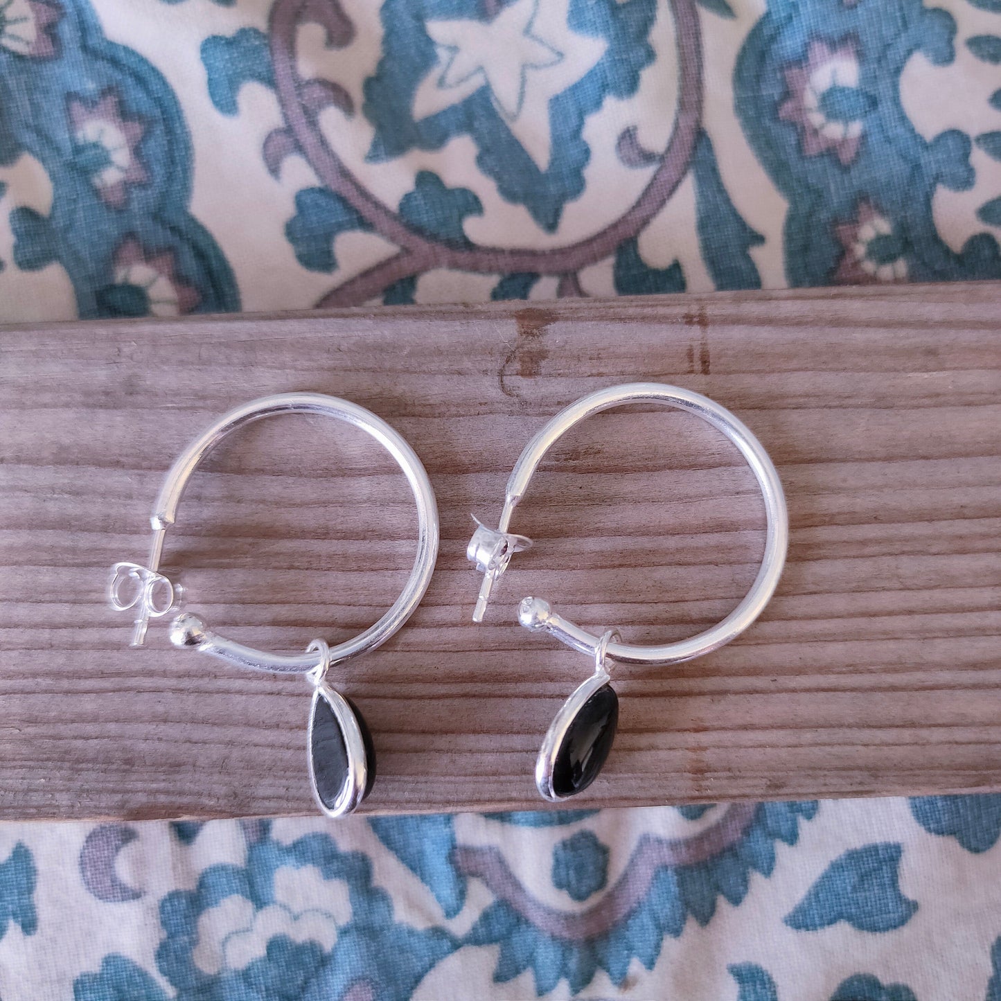 Black Onyx Sterling Silver Handmade Earring | Pear Shape Silver Earrings | Boho Earrings Gift for Her , 925 sterling silver Earrings