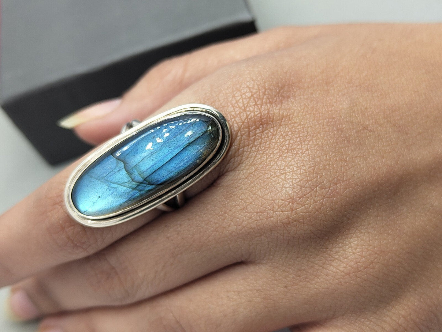 Labradorite silver gemstone ring , Silver boho rings , Handmade silver rings , 925 silver ring,Labradorite silver rings ,birthday gift ring