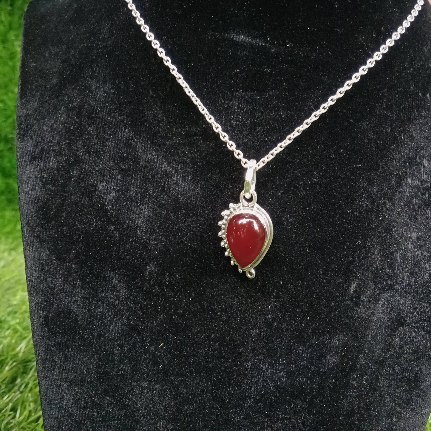 Natural Garnet Gemstone 925 sterling silver pendant, Garnet Pendant Charm, January Birthstone Pendant, Handmade pendant, Gift for Women ,