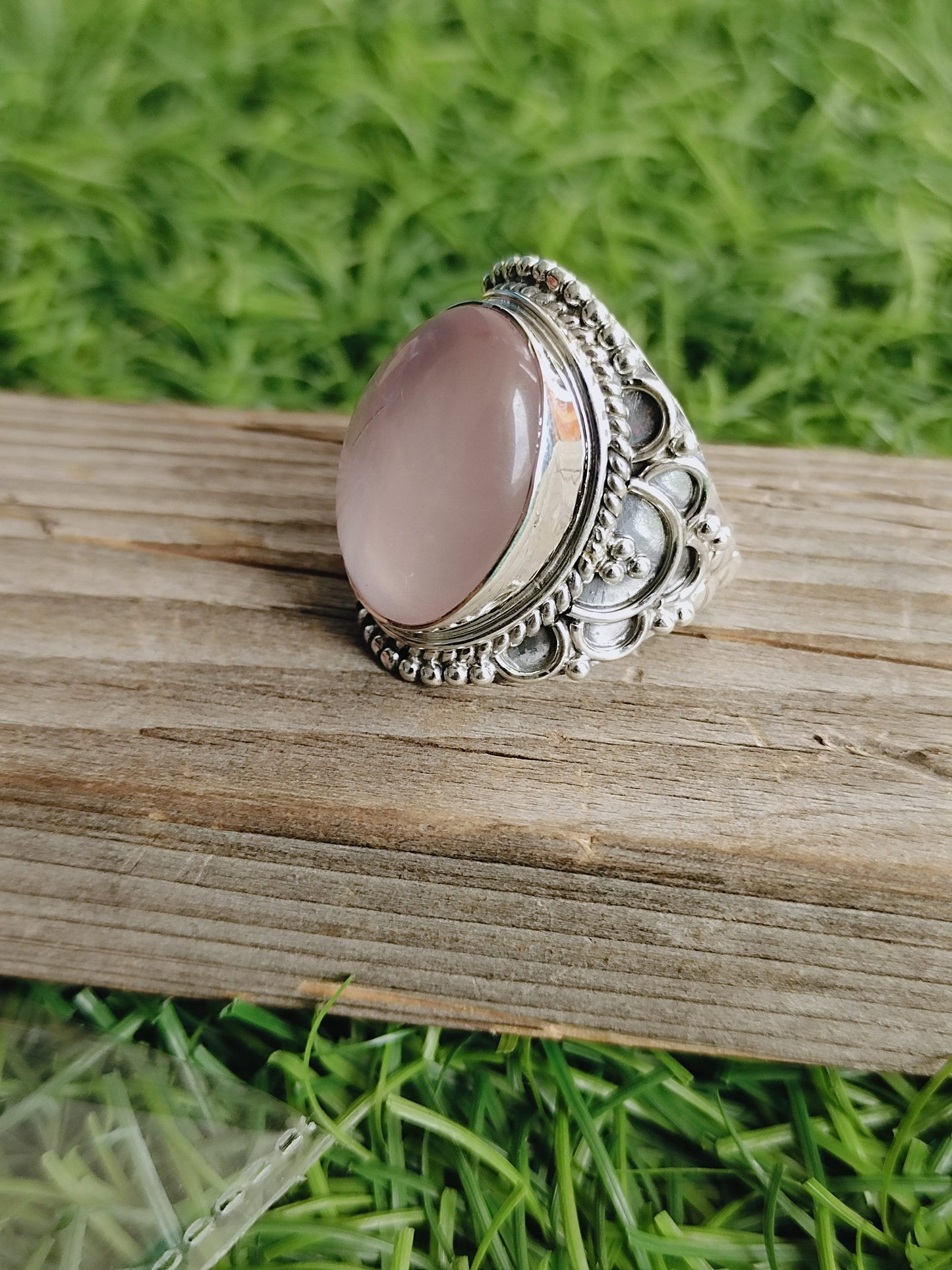 Rosenquarz Boho Ring - Rosenquarz Sterling Silber Ring - Handgefertigter Boho Ring - Rosenquarz - Kostenloser Versand Ring - Bestseller Artikel