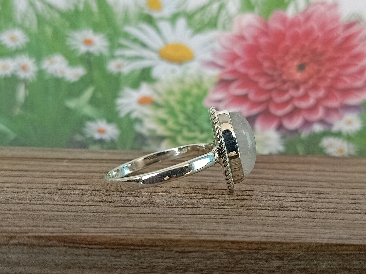 Boho Statement Ring -Rainbow Moonstone - Hand Crafted Bohemian Ring -Bohemian Ring Rainbow Moonstone Ring -Rings -Gift for Her