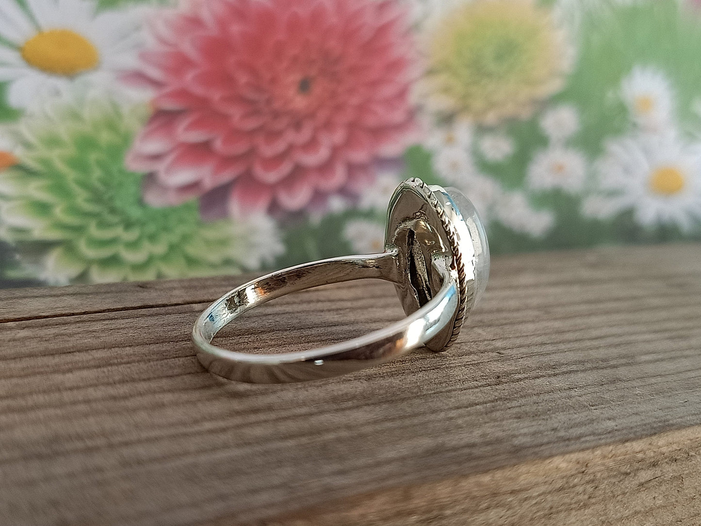 Boho Statement Ring -Rainbow Moonstone - Hand Crafted Bohemian Ring -Bohemian Ring Rainbow Moonstone Ring -Rings -Gift for Her