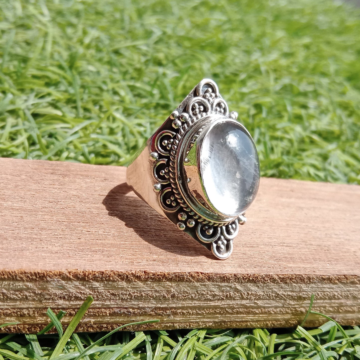 Rose Quartz Boho Ring - Rose Quartz Sterling Silver Ring - Hand Crafted Bohemian Ring - Rose Quartz - free shipping ring- Best Seller item