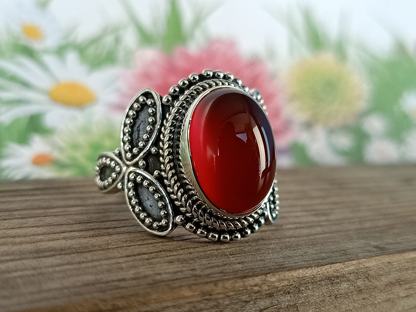 Gorgeous Boho Ring | Red Onyx Sterling Silver Ring | Handmade Ring | Boho Ring | Red Onyx Ring | Boho Jewelry | Rings for Gift