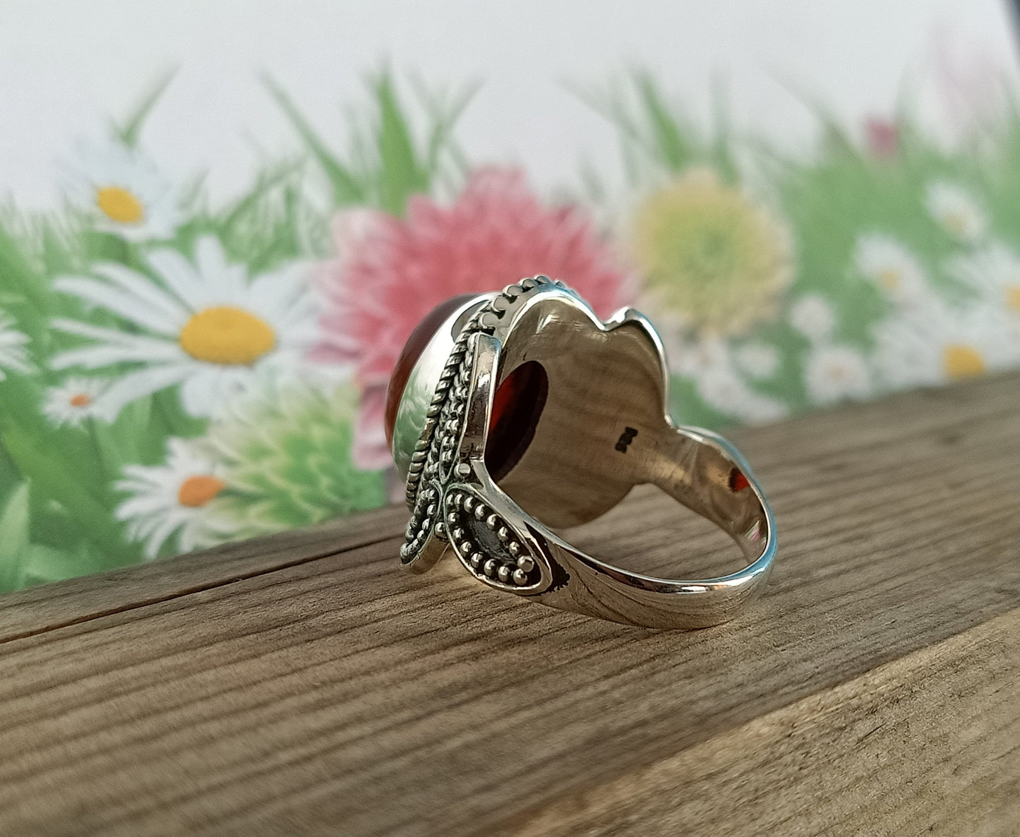 Gorgeous Boho Ring | Red Onyx Sterling Silver Ring | Handmade Ring | Boho Ring | Red Onyx Ring | Boho Jewelry | Rings for Gift