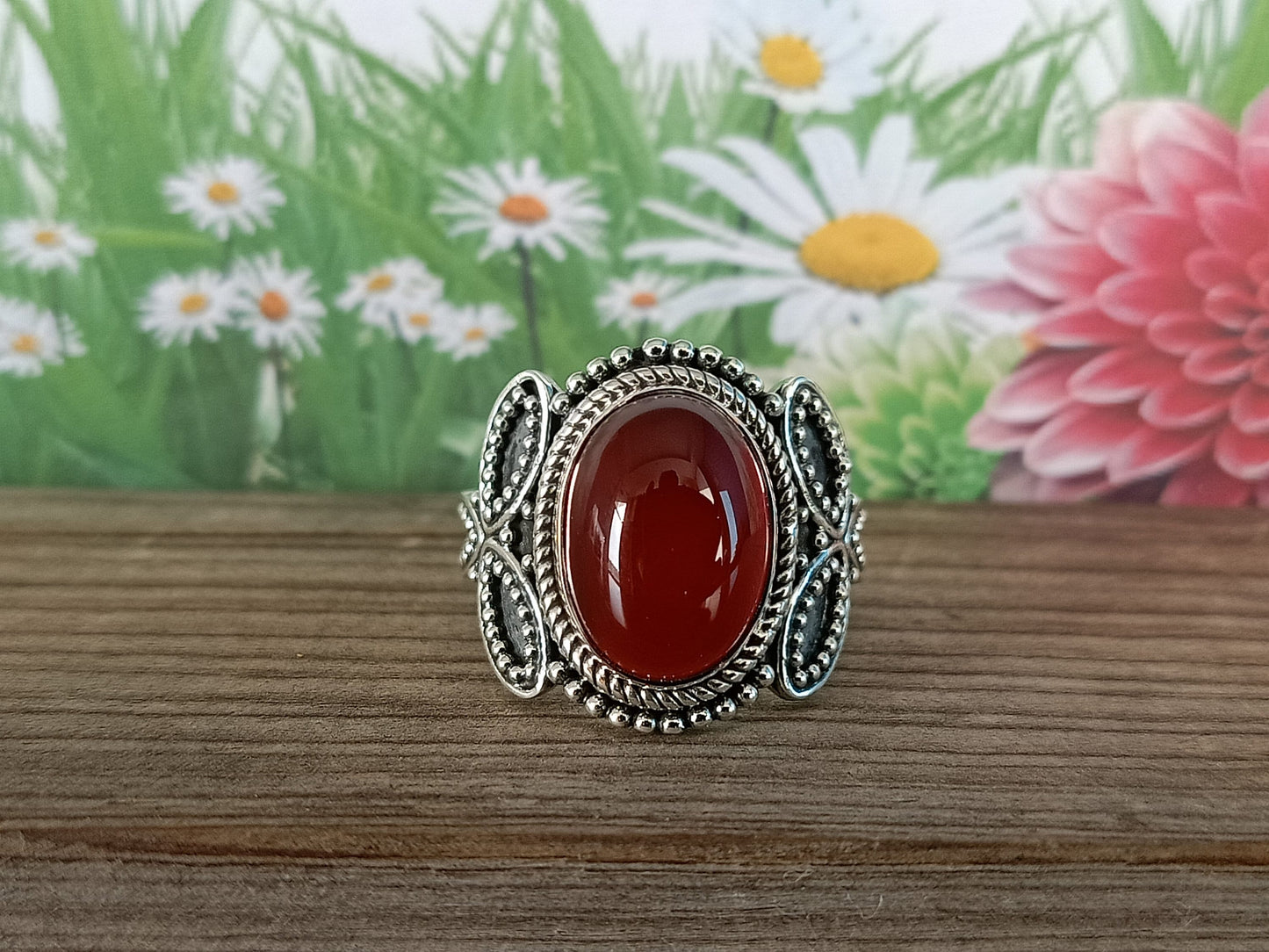 Gorgeous Boho Ring | Red Onyx Sterling Silver Ring | Handmade Ring | Boho Ring | Red Onyx Ring | Boho Jewelry | Rings for Gift