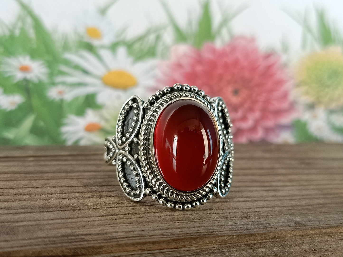 Gorgeous Boho Ring | Red Onyx Sterling Silver Ring | Handmade Ring | Boho Ring | Red Onyx Ring | Boho Jewelry | Rings for Gift