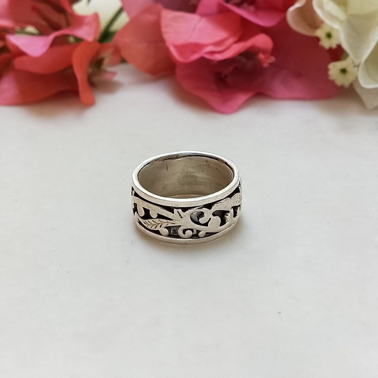 Bague Spinner Band, bague en argent sterling, bague en argent à bande unique, bague en argent faite à la main, bande bohème, bande, bague en argent, livraison gratuite