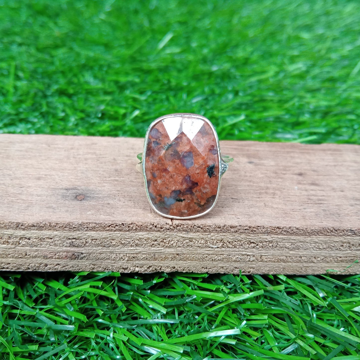 Boho Statement Ring - Jasper Sterling Silver Ring - Hand Crafted Bohemian Ring-Bohemian Ring -Jasper Rings -Gift for