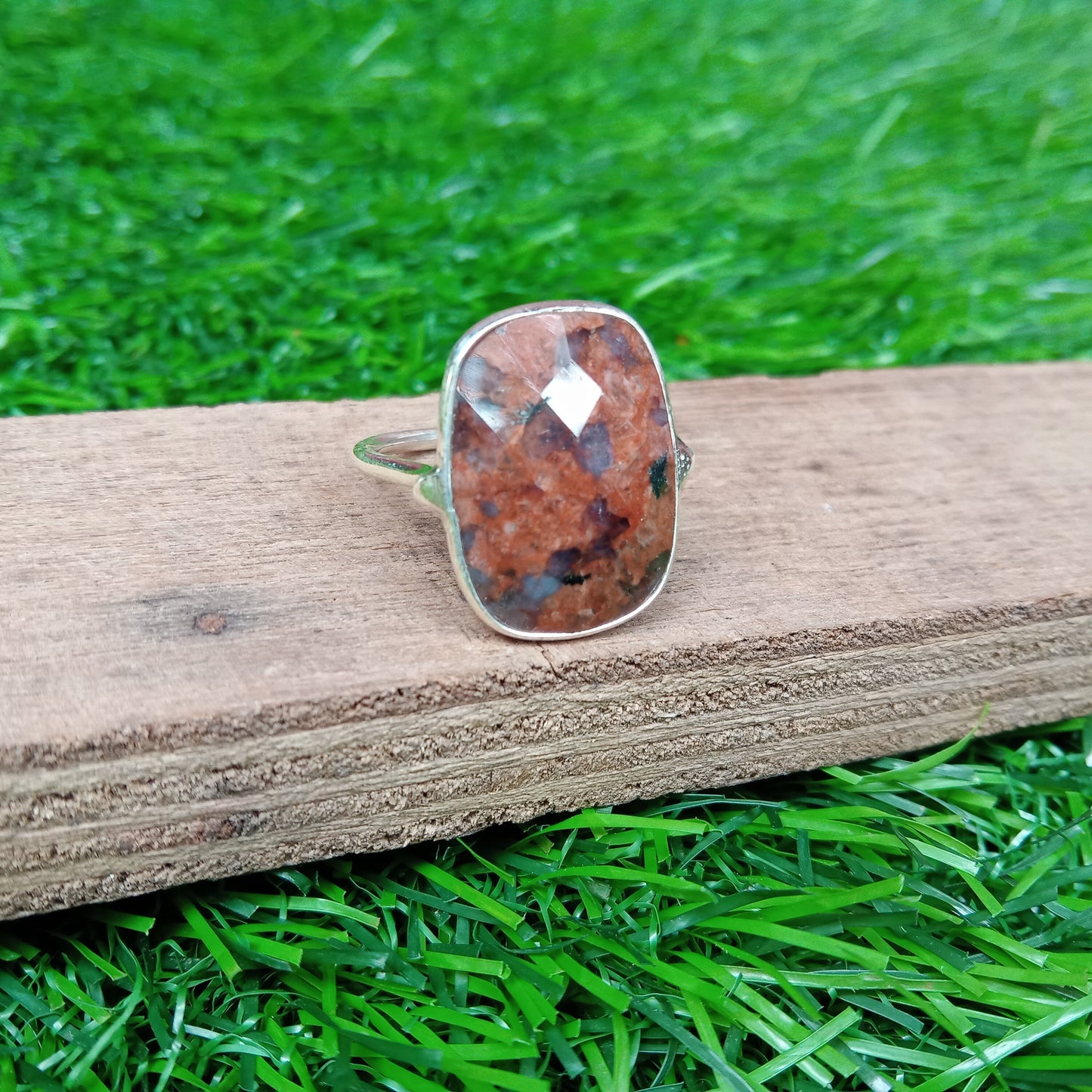 Boho Statement Ring - Jasper Sterling Silver Ring - Hand Crafted Bohemian Ring-Bohemian Ring -Jasper Rings -Gift for